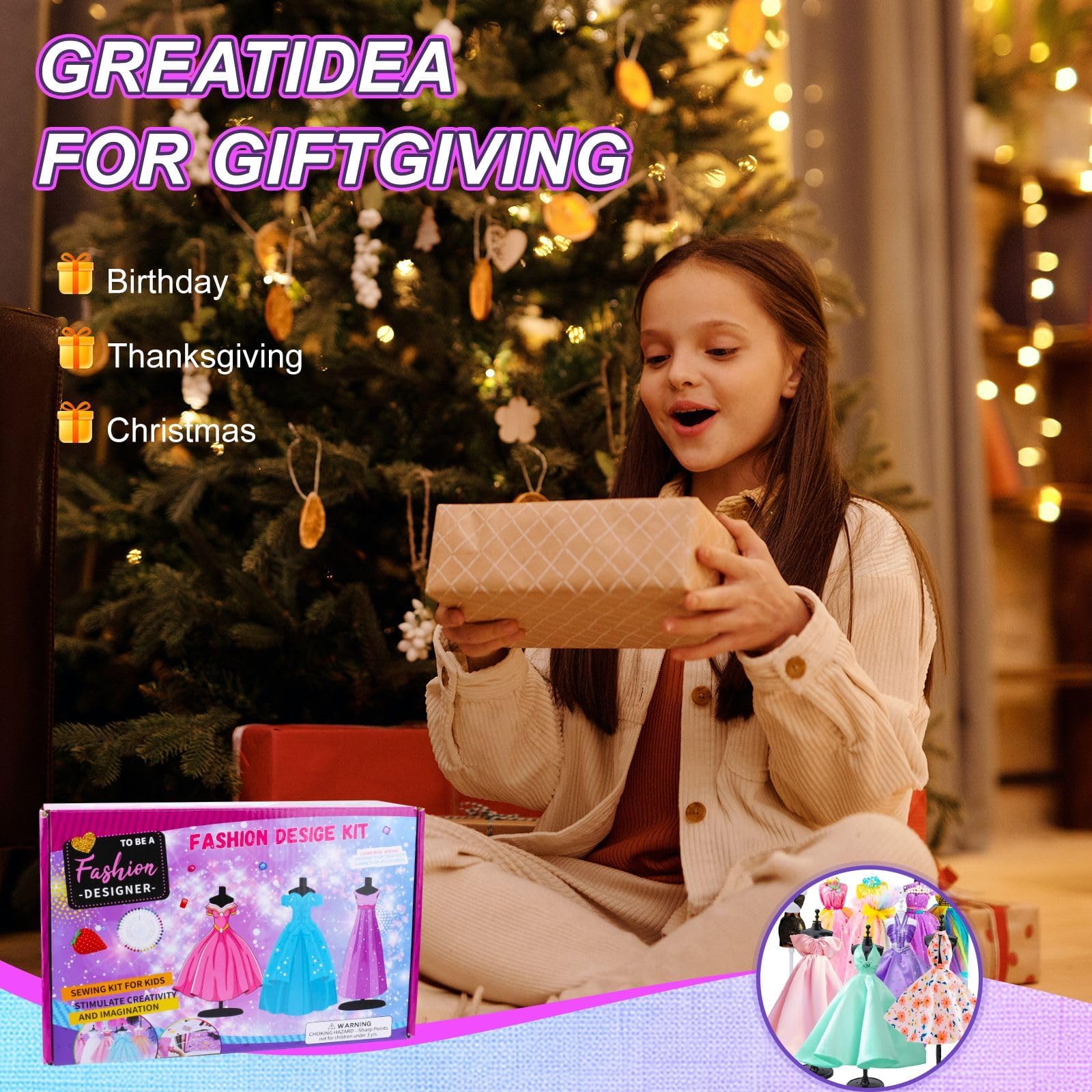 JOTOL Modedesign Mädchen Bastelset,1200+Stücke Bastelset Kinder Kreativität-DIY-Kunst-und Bastelset,Kreativität DIY Kunst Bastelset für Kinder Mädchen Fashion Designer,Geschenke Mädchen 6+Jahre