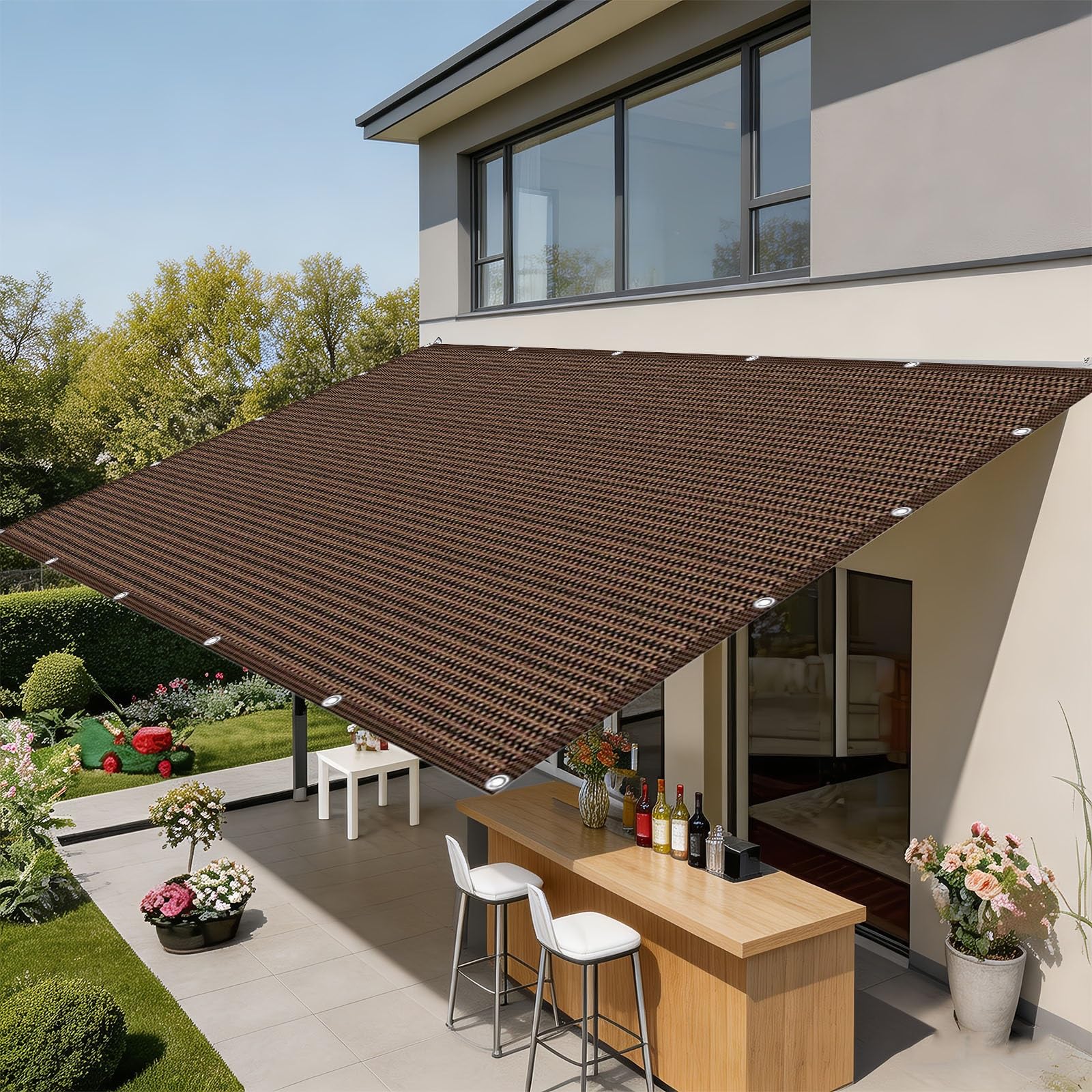Filet d'ombrage protection UV 95% résistant et perméable pour terrasse