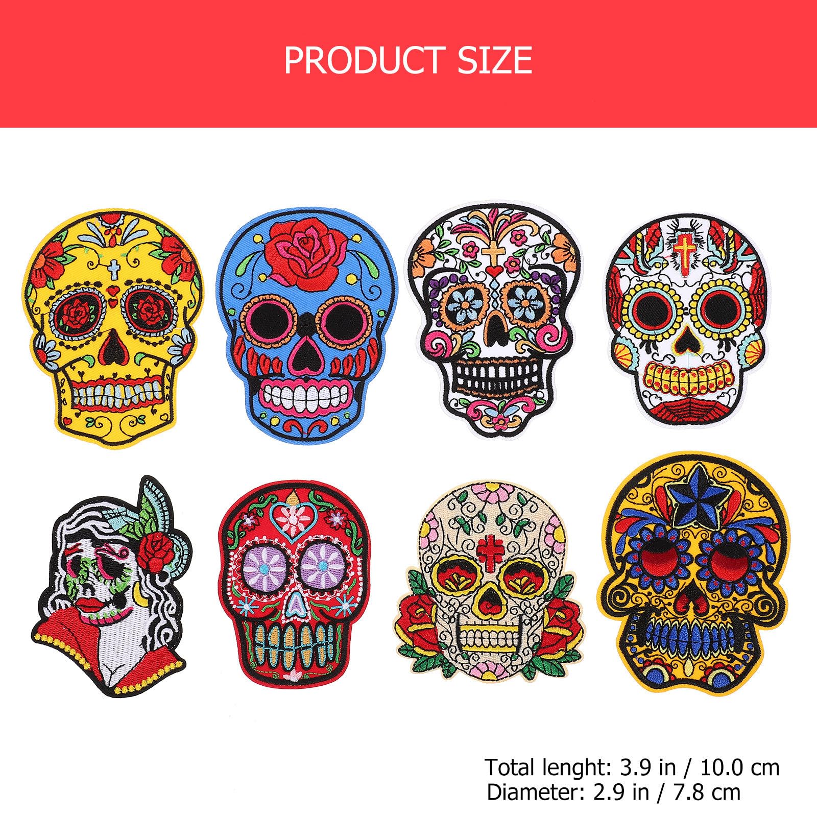 Uonlytech 32 Piezas Parches Bordados de Calavera para Ropa y Bolsas, Poliéster, Reparan Agujeros y Cubren Manchas, Ideales para Decoración de Halloween y Accesorios DIY Varios estilos