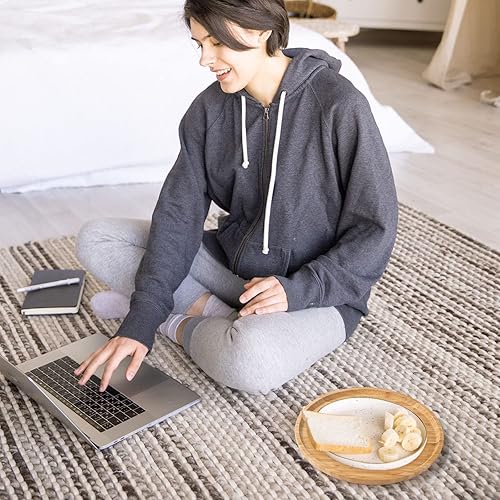 Miniatura 6 de Bandeja de tocador de bambú, plato de madera para servir, tabla de servir charcutería de madera, 9.8 pulgadas