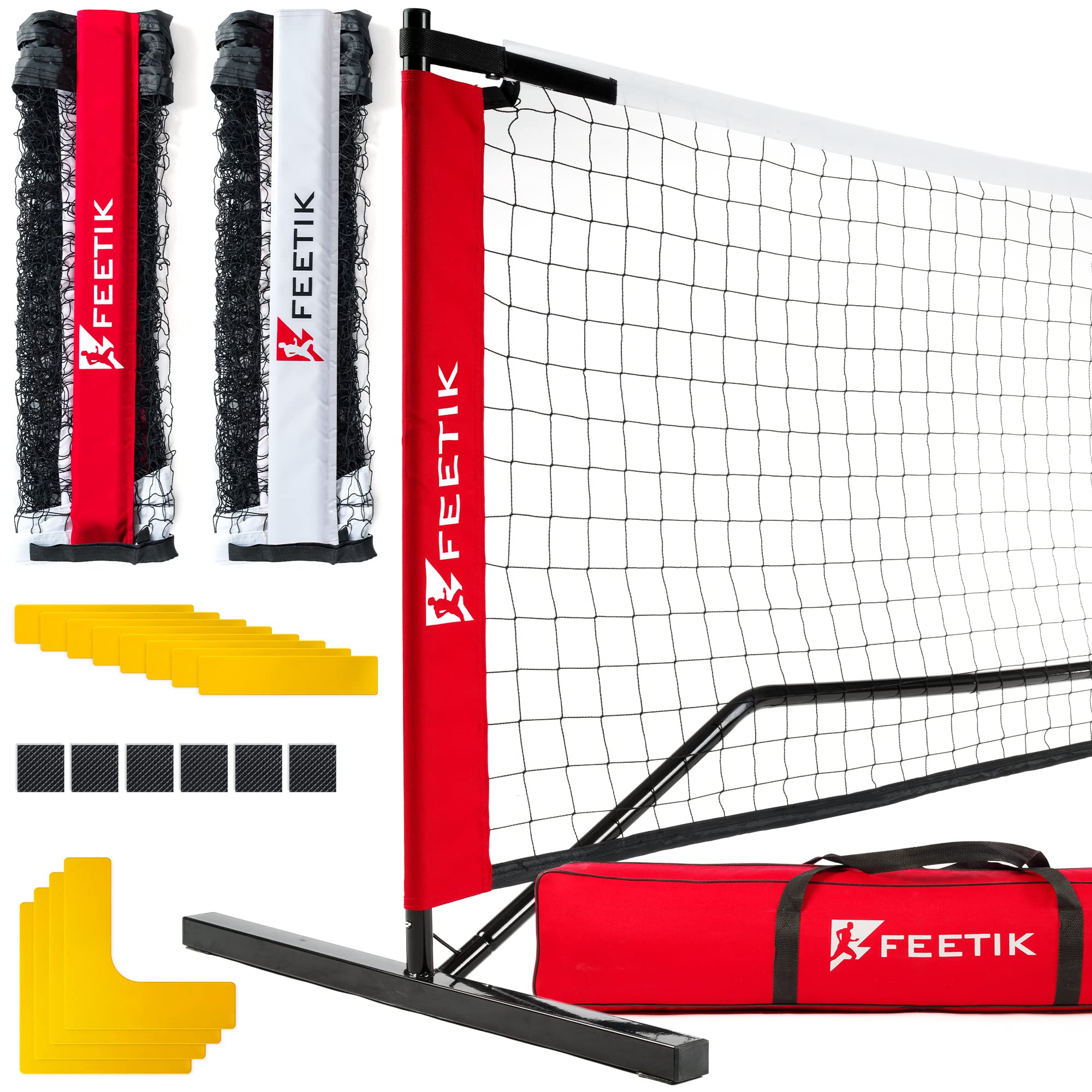Feetik Portable Pickleball Net System. Includes Two Nets, Pickleball