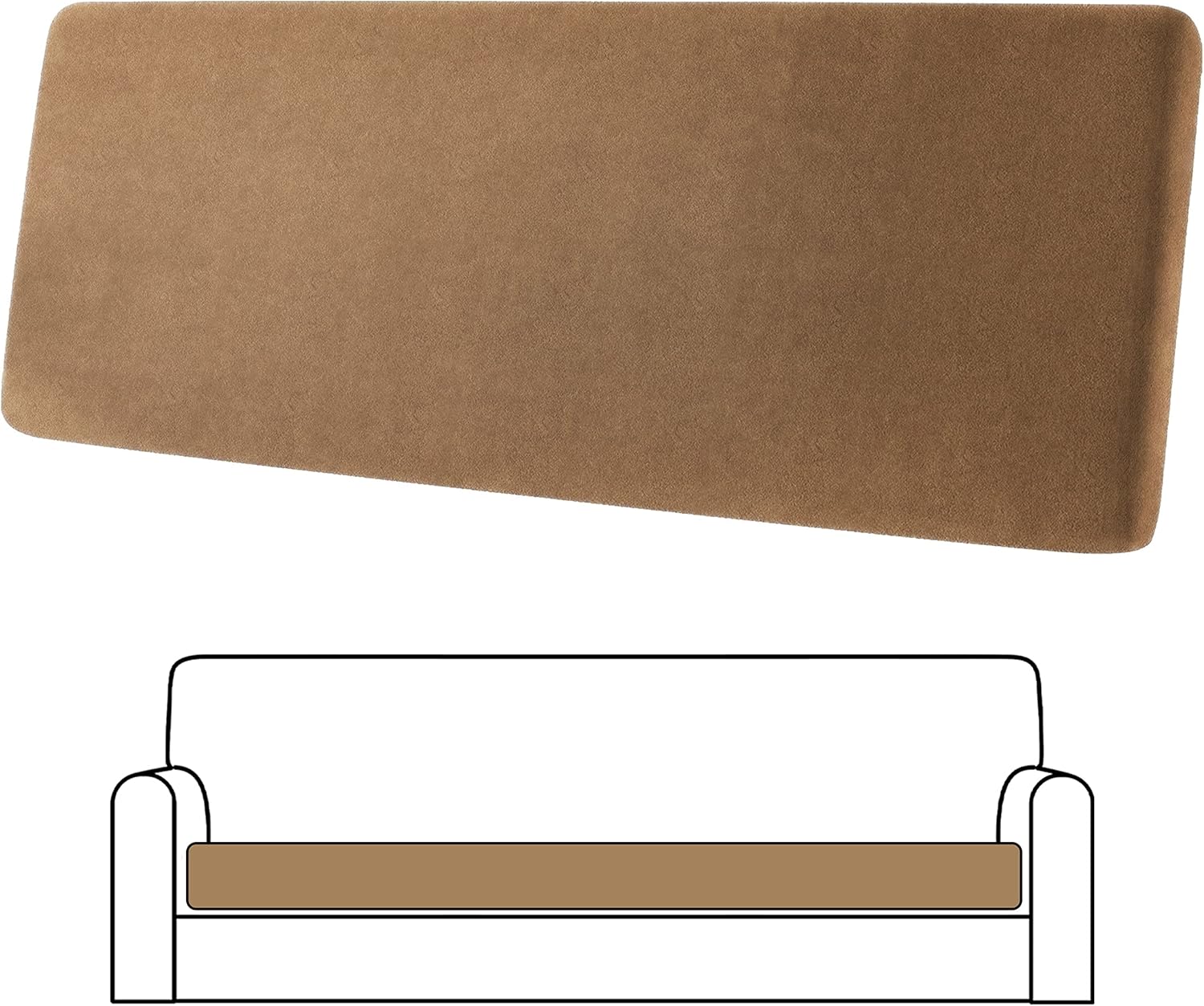 qiden Velvet Stretch Couch Cushion Covers L Shape Separate Cushion Couch Chaise