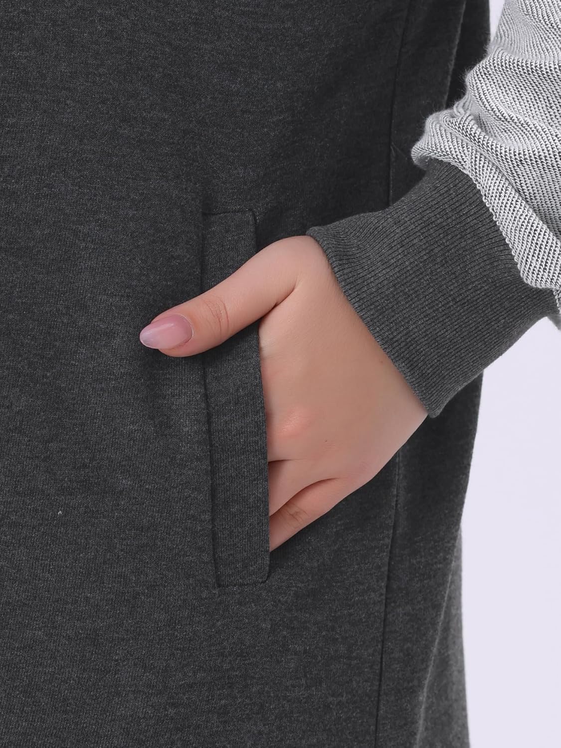 Agnes Orinda Plus Size Womens Hooded Open Front Sweatshirt Jacket with Pockets Casual Oversized Long Sleeve Hoodies - Image 5