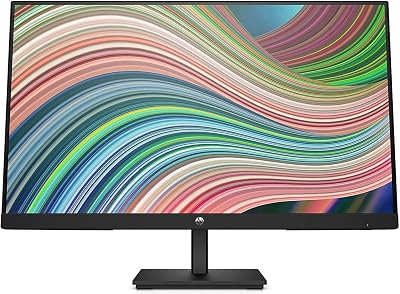HP V24iE G5 Monitor Full HD da 24″ (1920 x 1080, 75 Hz, 5 ms, IPS, 16:9), AMD FreeSync, luce blu bassa, HDMI, VGA, DisplayPort, Joypad OSD, antiriflesso, inclinazione regolabile, nero