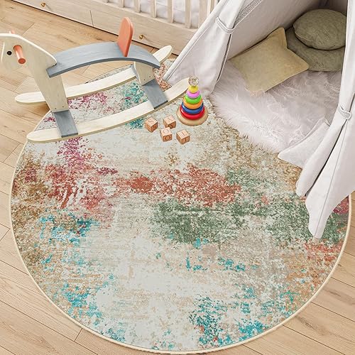 Miniatura 9 de Lahome Alfombra moderna abstracta de 8 x 10 pies, lavable, suave, grande, para dormitorio, niñas, no desprende pelo, resistente a las manchas, para