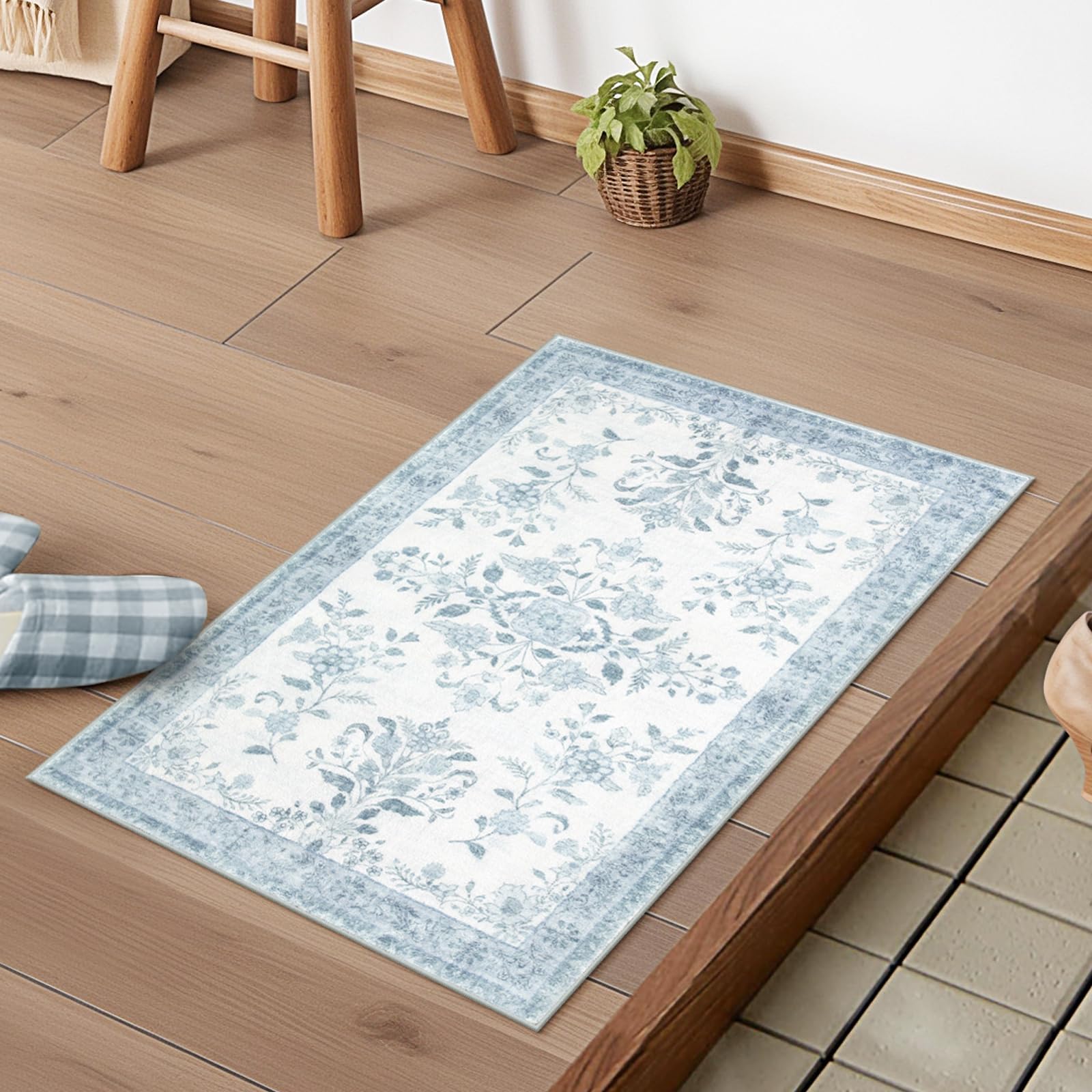 Amazon | HAOCOO 玄関マット 室内 ペルシャ風 ラグマット 洗える 50х80cm 小さい おしゃれ 長方形 滑り止め 防音 ...