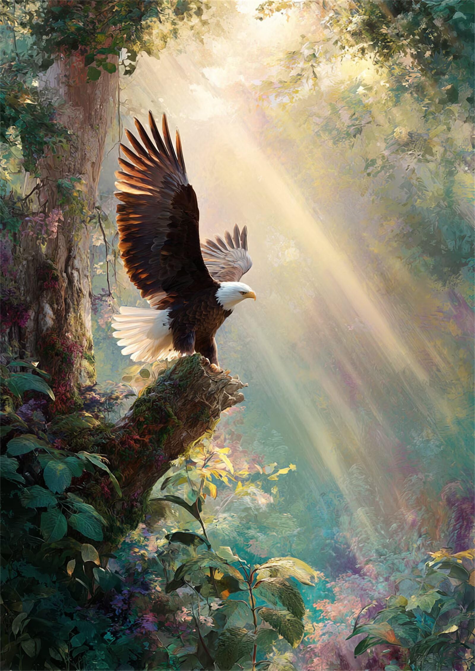 Puzzle dla dorosłych 5000 elementów orzeł, puzzle 5000 elementów dla dorosłych słoneczne drewno, 61 x 41 cali puzzle rodzinne wyzwanie, kreatywny wypoczynek, idealne do dekoracji ścian i salonu