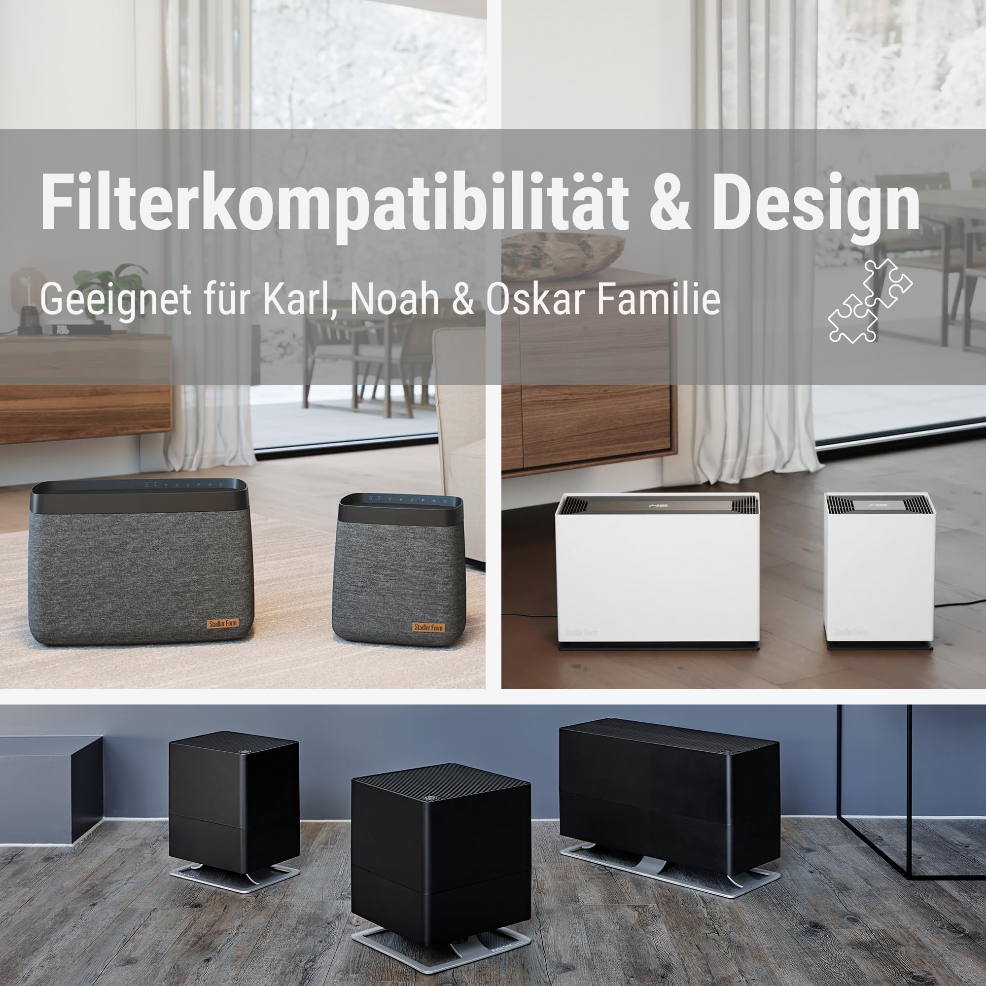 Stadler Form Luftbefeuchter-Filter, Oskar-, Karl-, Noah-Familie, 8 Stück | Effizient und hygienisch, erstklassige Befeuchtungsleistung, aus Pflanzen- und Textilfasern