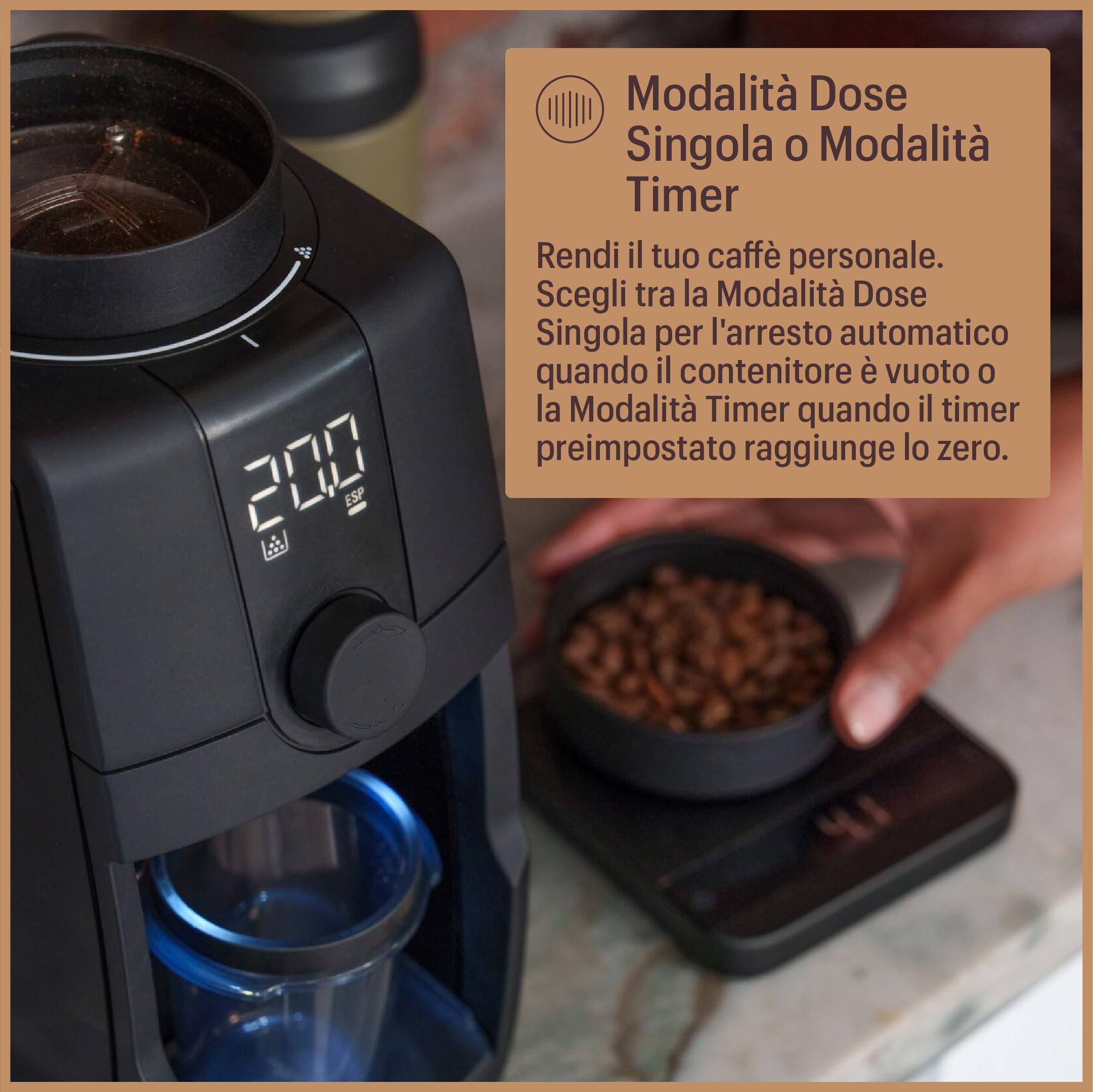 Baratza - Macinacaffè Encore ESP Pro - Regolazione continua, Disco di controllo del flusso, Tecnologia antistatica, Due modalità di dosaggio - Tramoggia 300 g, Macine coniche 40 mm, Facile da pulire