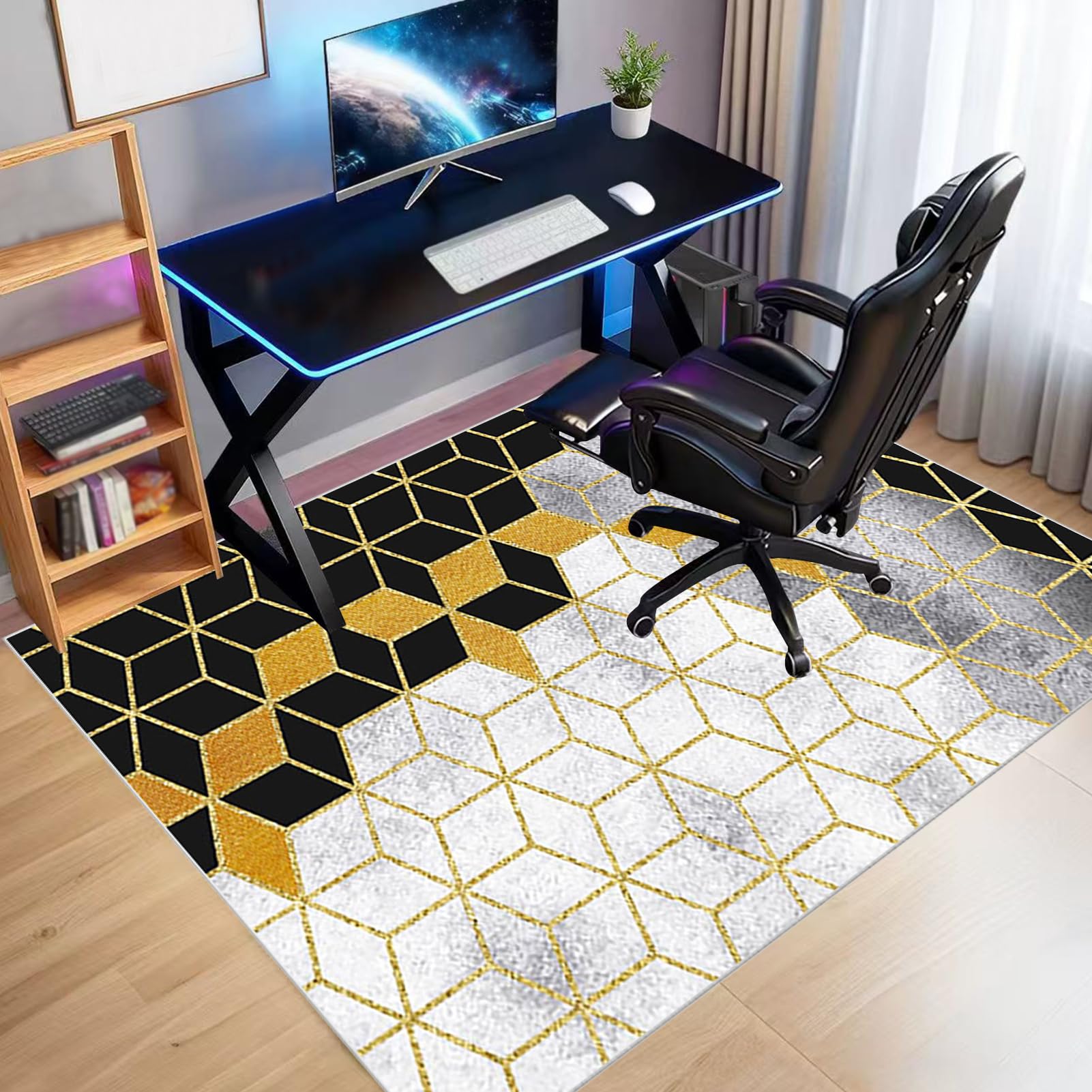 Tapis de Sol pour Fauteuil, Tapis Protection Sol Chaise Bureau, Tapis Chaise de Bureau Gaming, Tapis de Sol Bureau Tissu, Tapis de Protection en Bois/carrelage pour Bureau et Maison 200 x 230 cm