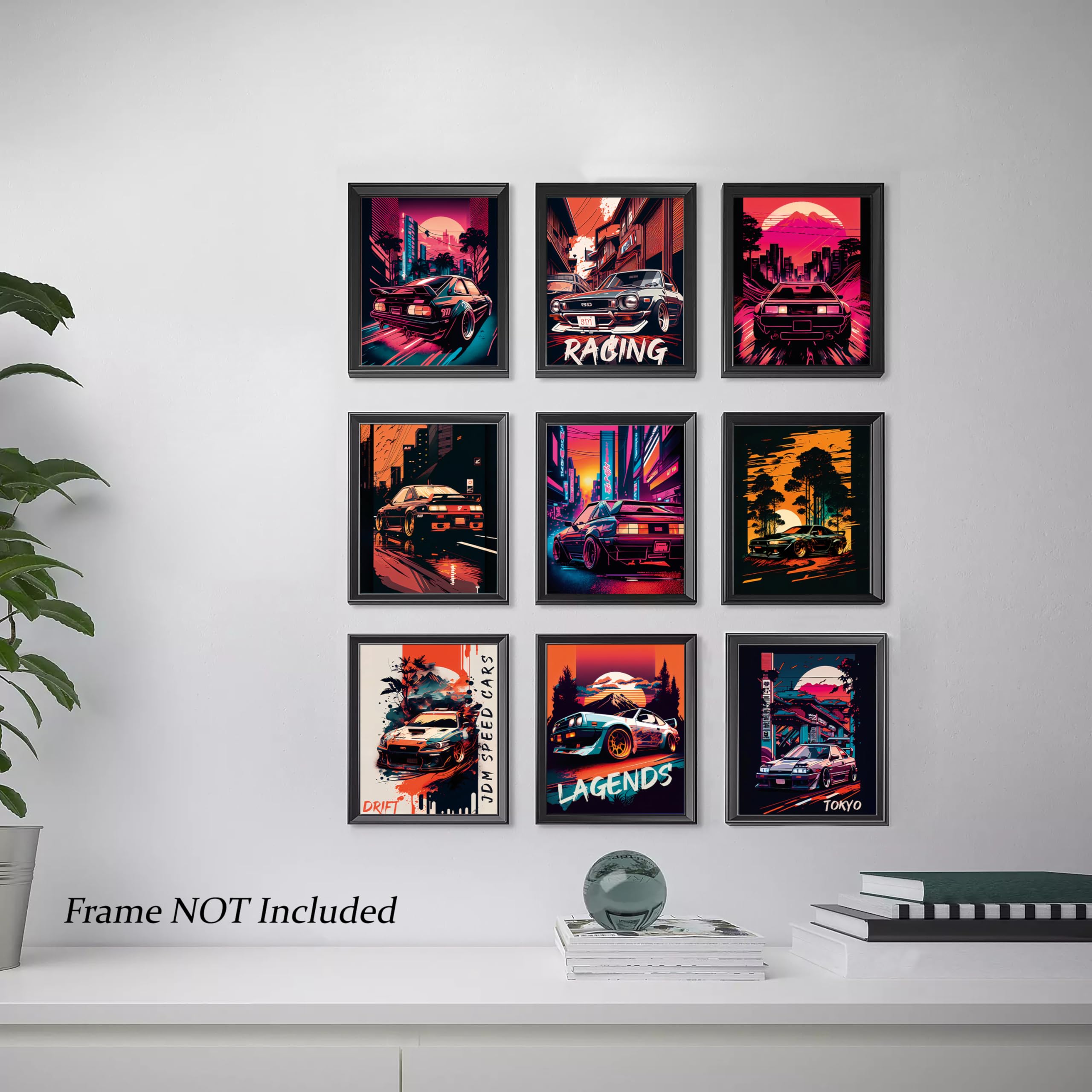 BAYKUL Japanese Car Wall Art Prints, Japan Sports Car Racing Art Posters (8"x10" Unframed), Street Car Canvas Art Painting for Living Room Boys Room Wall Decor, Set of 6 - Image 4