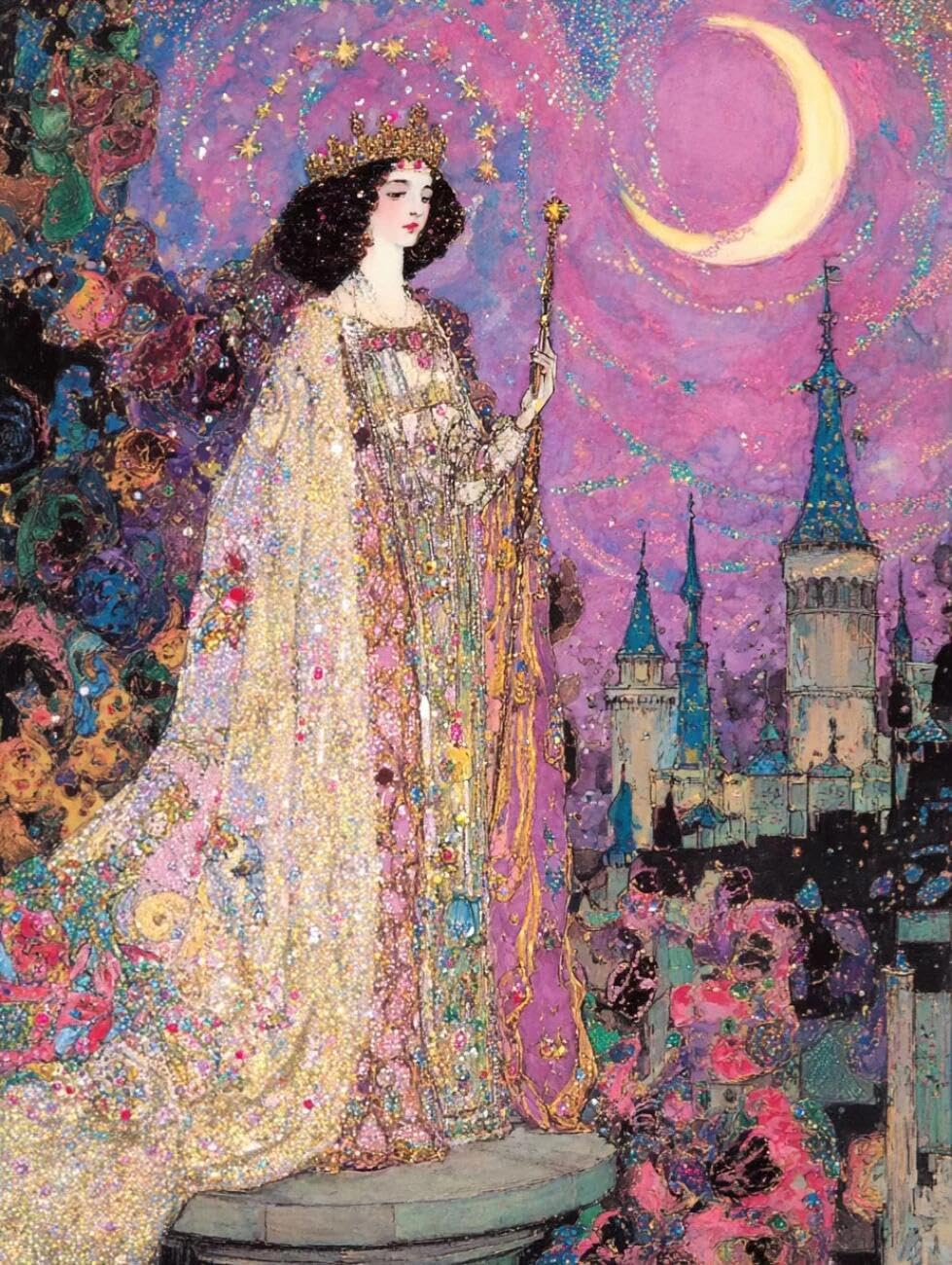 Henypt Cross Stitch Kits Cartoon Queen DIY Arts Aand Craft Kit for Beginners The Elderly with Accessories Home & Leisure/Gifts 14CT 50x70cm
