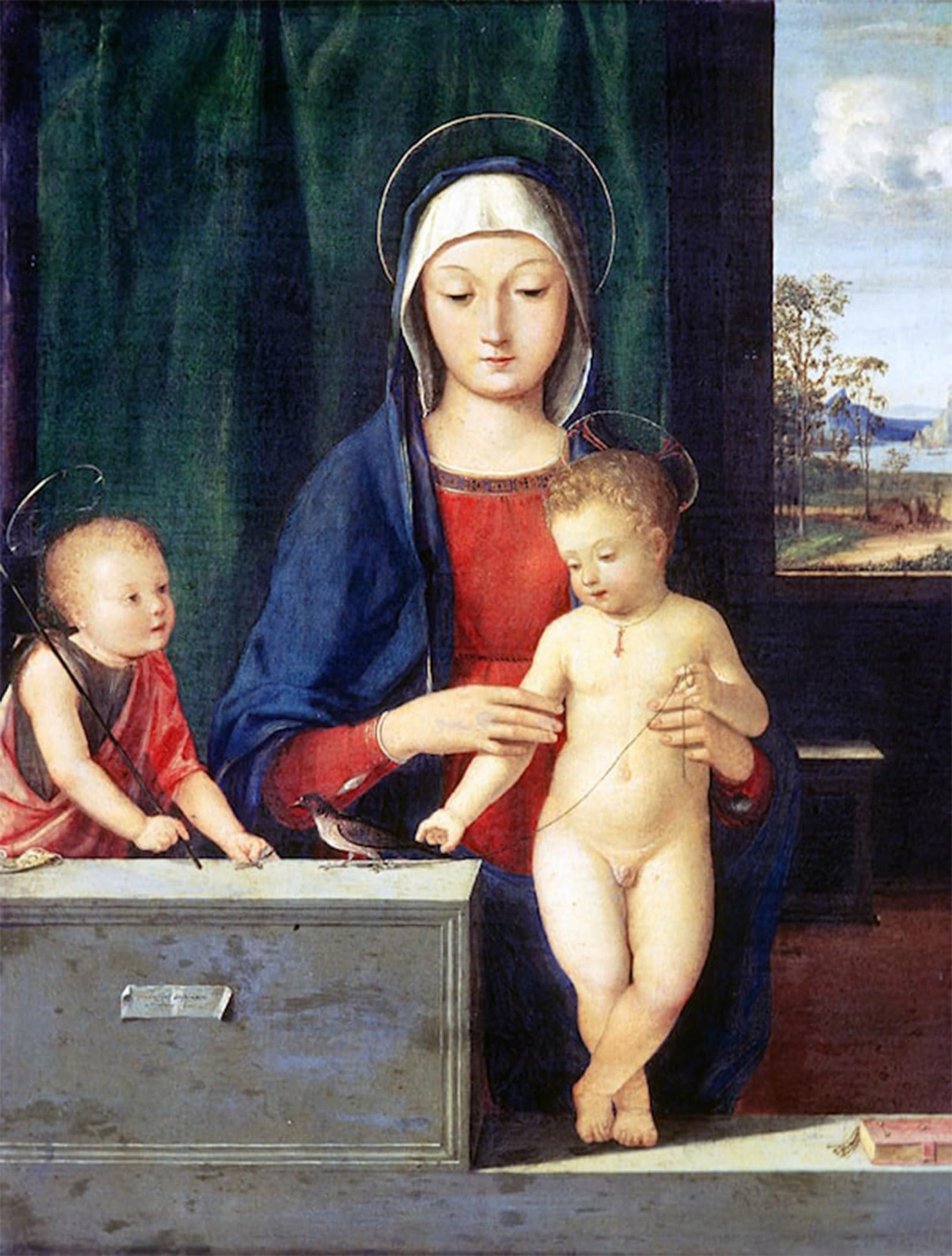 POSTERIIk Famous Print Pop Art Wall Art Graffiti Virgin and Child by Andrea Solario Art Prints for Home Decor 60x90cm