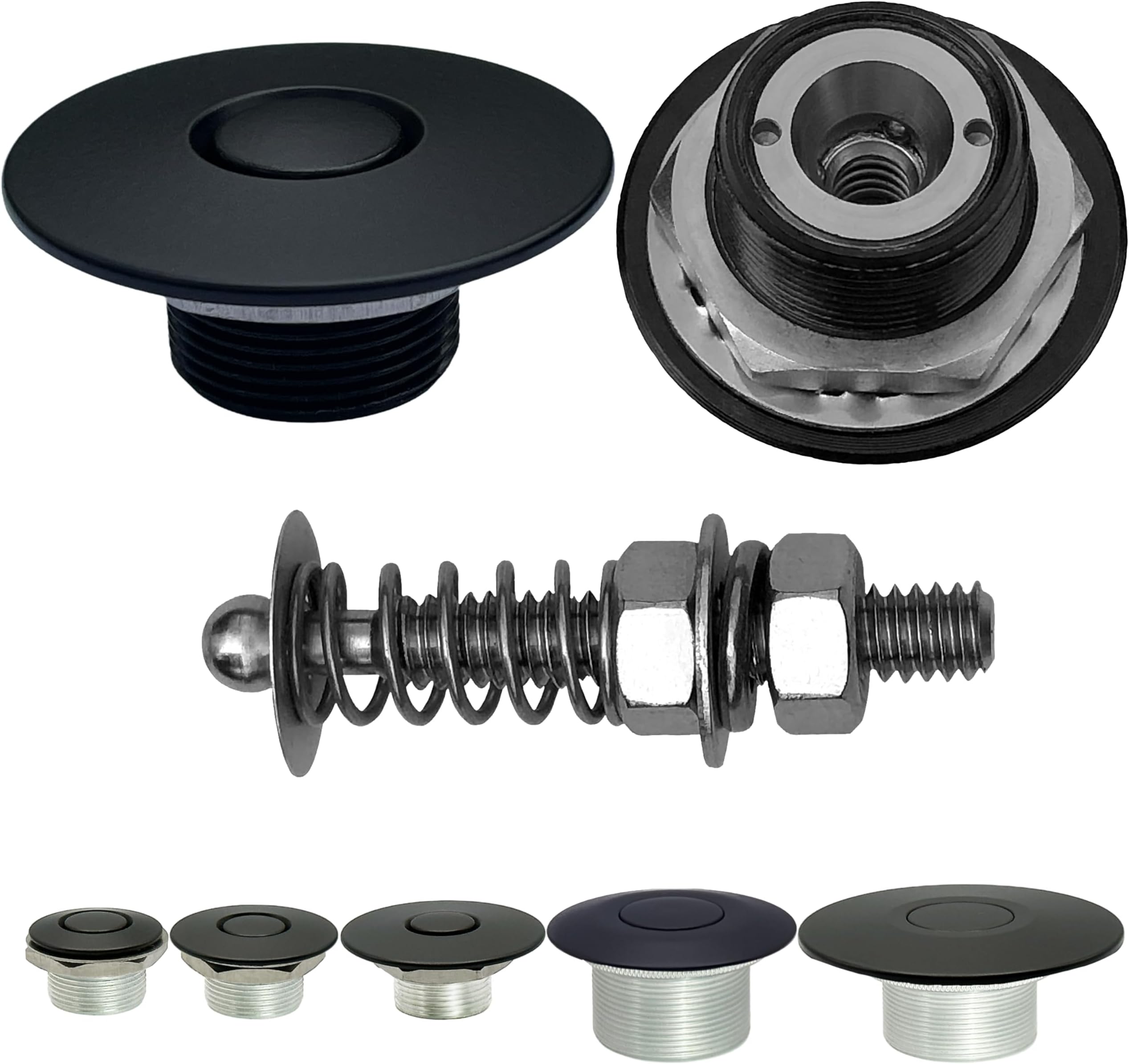 Black 1.5" & 2" Stud Quick Release Latch Hood Pin Made in USA