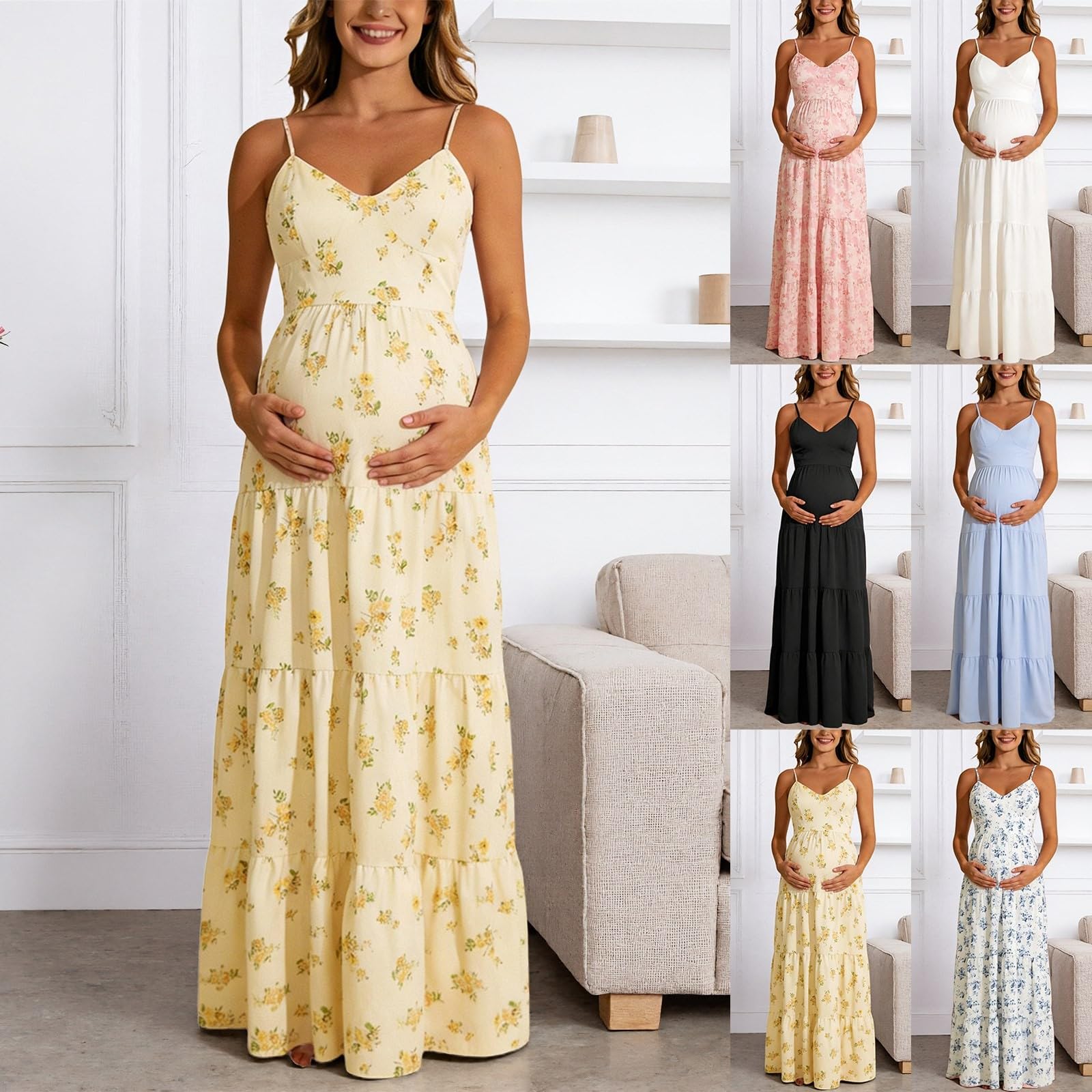 Abito premaman da donna, elegante, alla moda, senza maniche, da spiaggia, da gravidanza, comodo, leggero, traspirante, da spiaggia