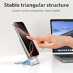 Foldable Cell Phone Stand,Foldable & Adjustable Phone Stand, Desktop Holder Compatible with iPhone 16/15/14 Pro Max, Samsung Galaxy S24/S23 Ultra, All Phones for Watching Videos(Sliver)