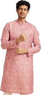 DIWAS BY MANYAVAR Men's Cotton Blend Printed Kurta (1pc) Price In India