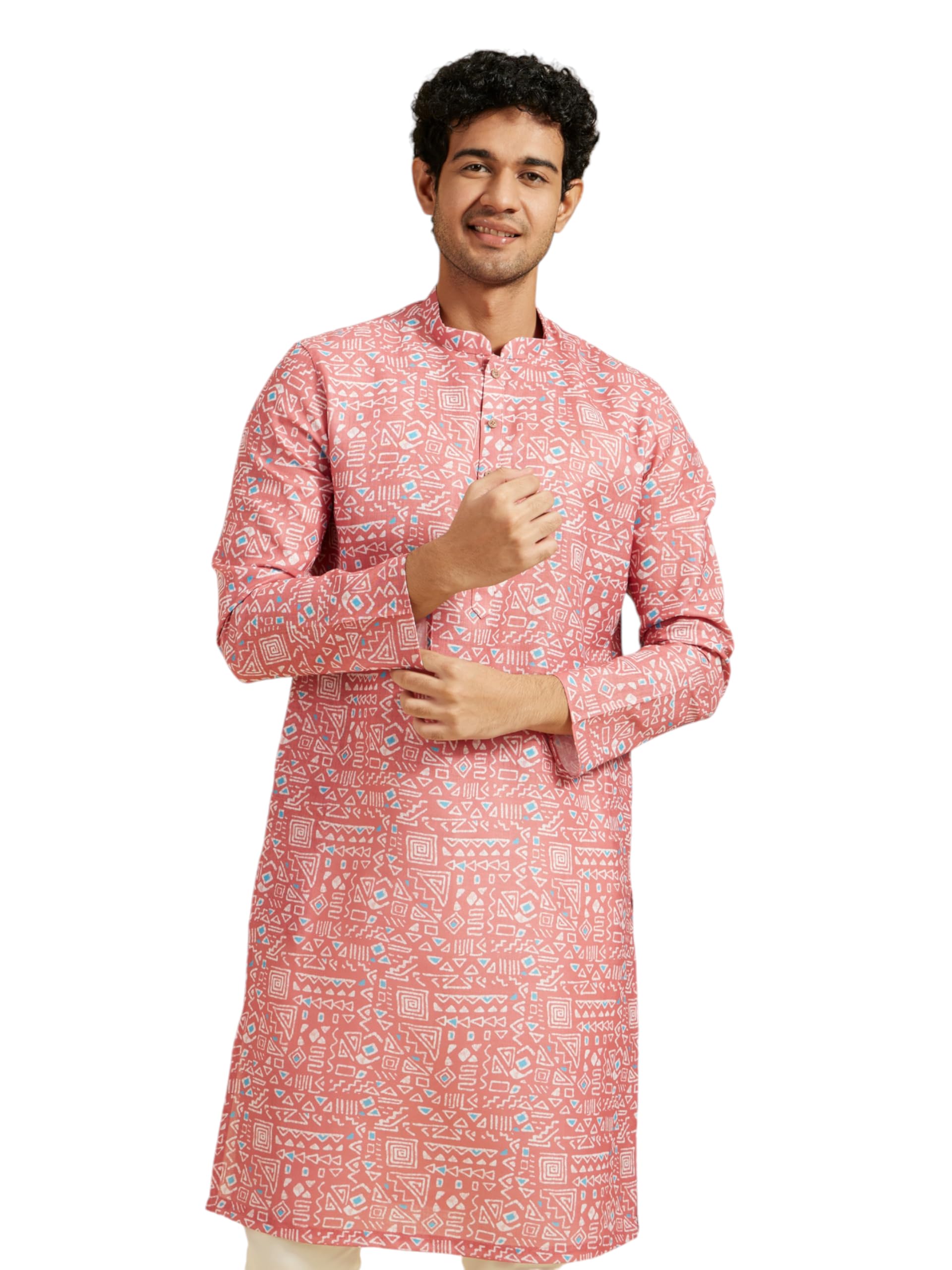 Men's Cotton Blend Printed Kurta (1pc)