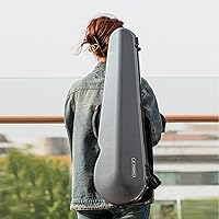 Vista 11 de Estuche para violín Christina 4/4 de tamaño completo, de fibra de carbono de alta resistencia, triángulo, con candado combinado y bolsa extra, Dorado