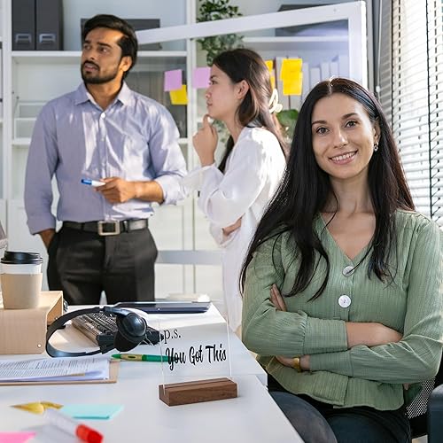 Miniatura 5 de Decoración de escritorio de oficina, decoración de mesa motivacional, letrero de escritorios de acrílico, cita inspiradora de humor de recursos