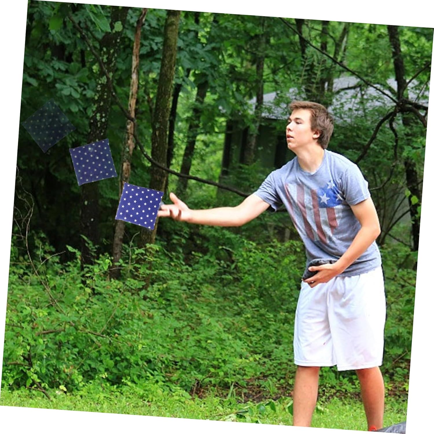 GALPADA 4pcs Bean Bag Toss Game for Canvas Bean Bags for Outdoor Fun for Boys and Enhances Coordination and Focus for Backyard and Party Activities