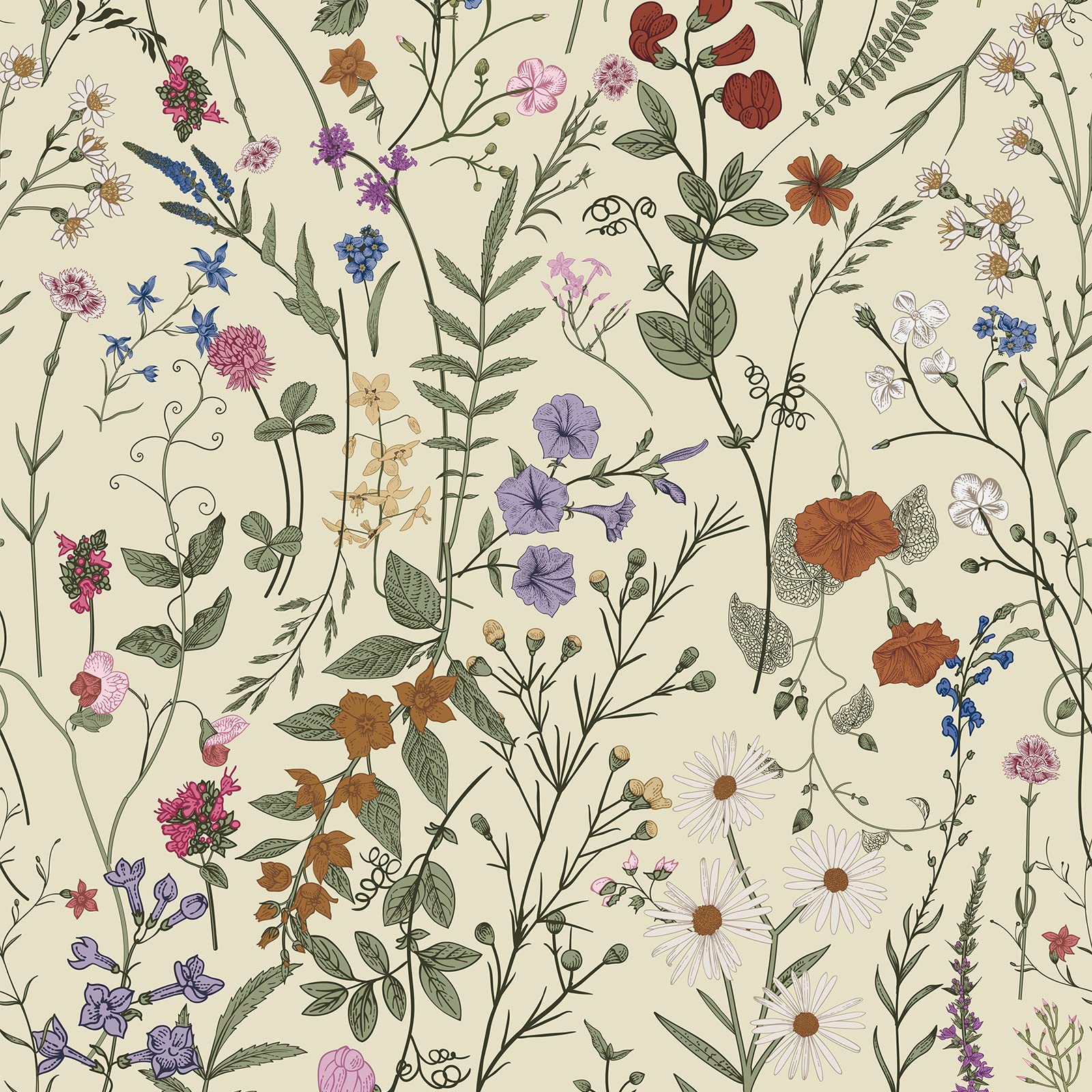 JiffDiff Floral Wallpaper Peel and Stick- 236