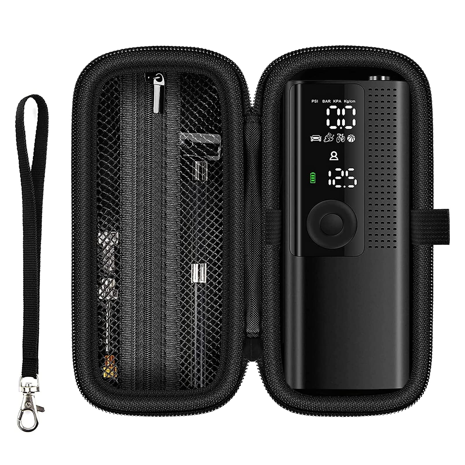 Case for Portable Tire Inflator, 120 PSI Air Compressor Mini Bike Tire Pump Tyre Inflate Storage Holder for UABRLA/for Acpatur/for Woowind LP1/ for Powools, Air Tube Hose Organizer Box (Bag Only)