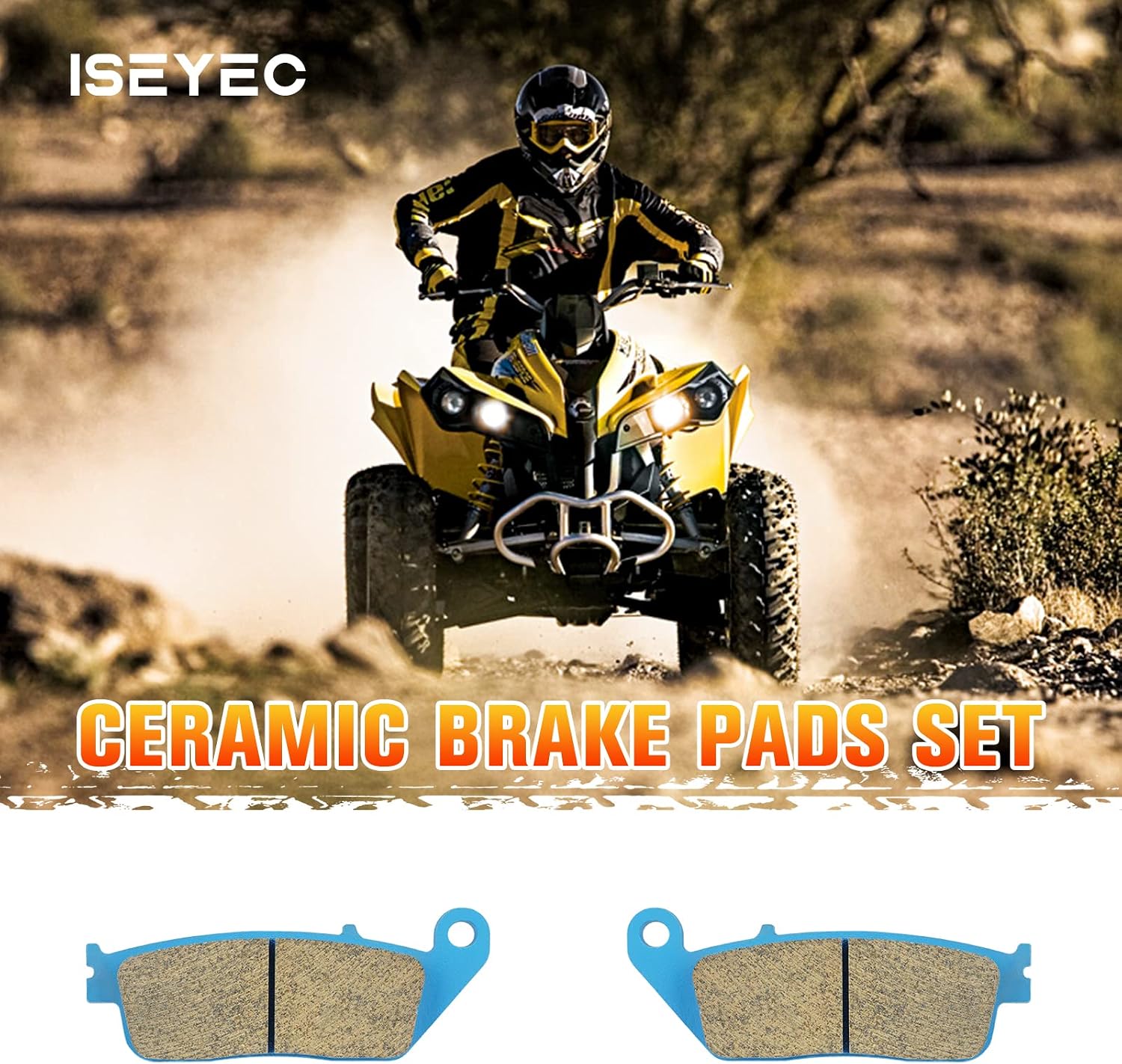 Front & Rear Ceramic Brake Pads Set for Honda VT 1100 C2/VT 1300 CR CS CT/VTX 1300 C R T 1995 1996 1997 1998 1999-2005 2006 2007 2008 2009 2010 2011-2015, 2 sets Front and Rear Brake Pads