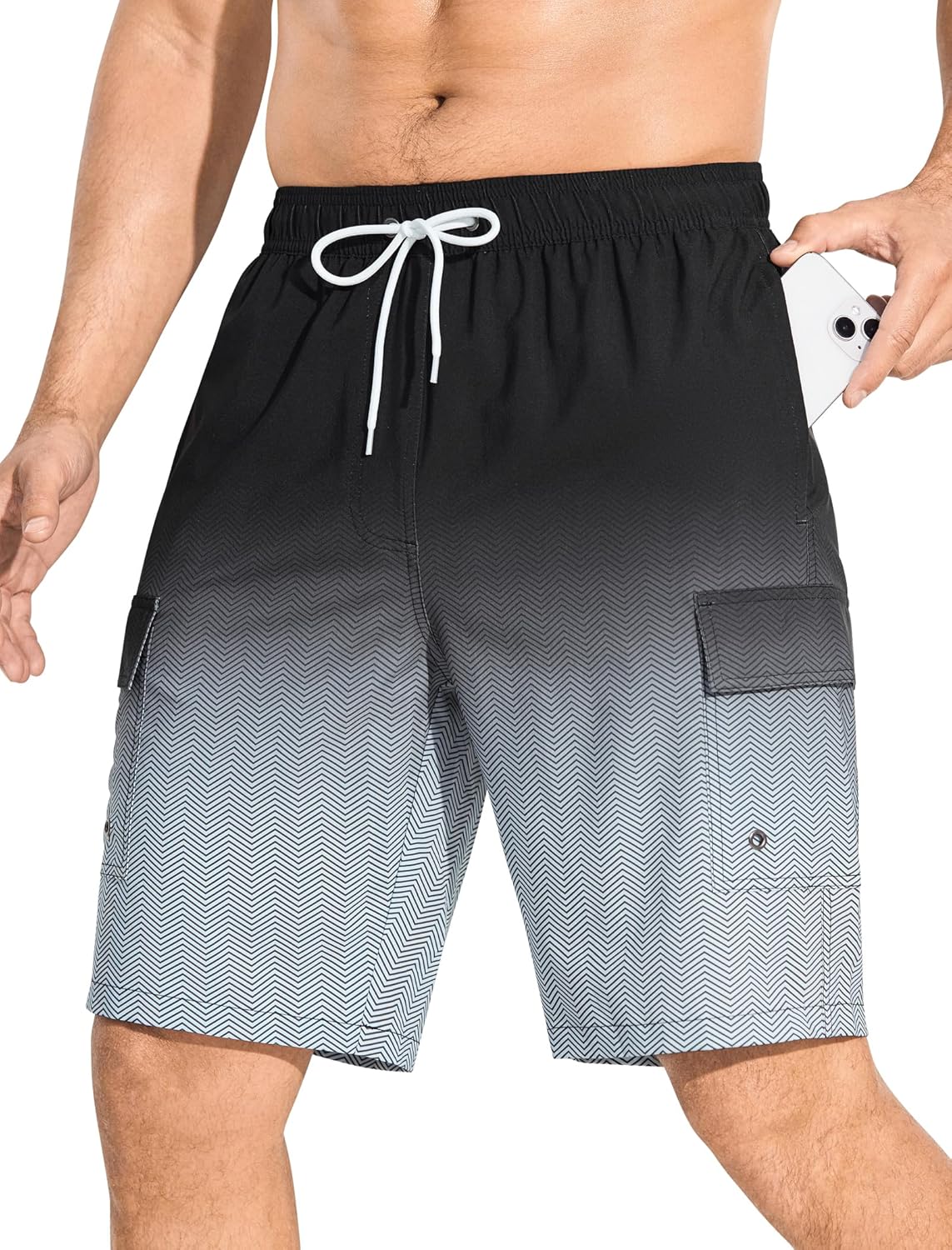 SILKWORLD Men's 9" Swim Trunks Quick Dry Mens Bathing Suit Mesh Lining Board Shorts with Pockets