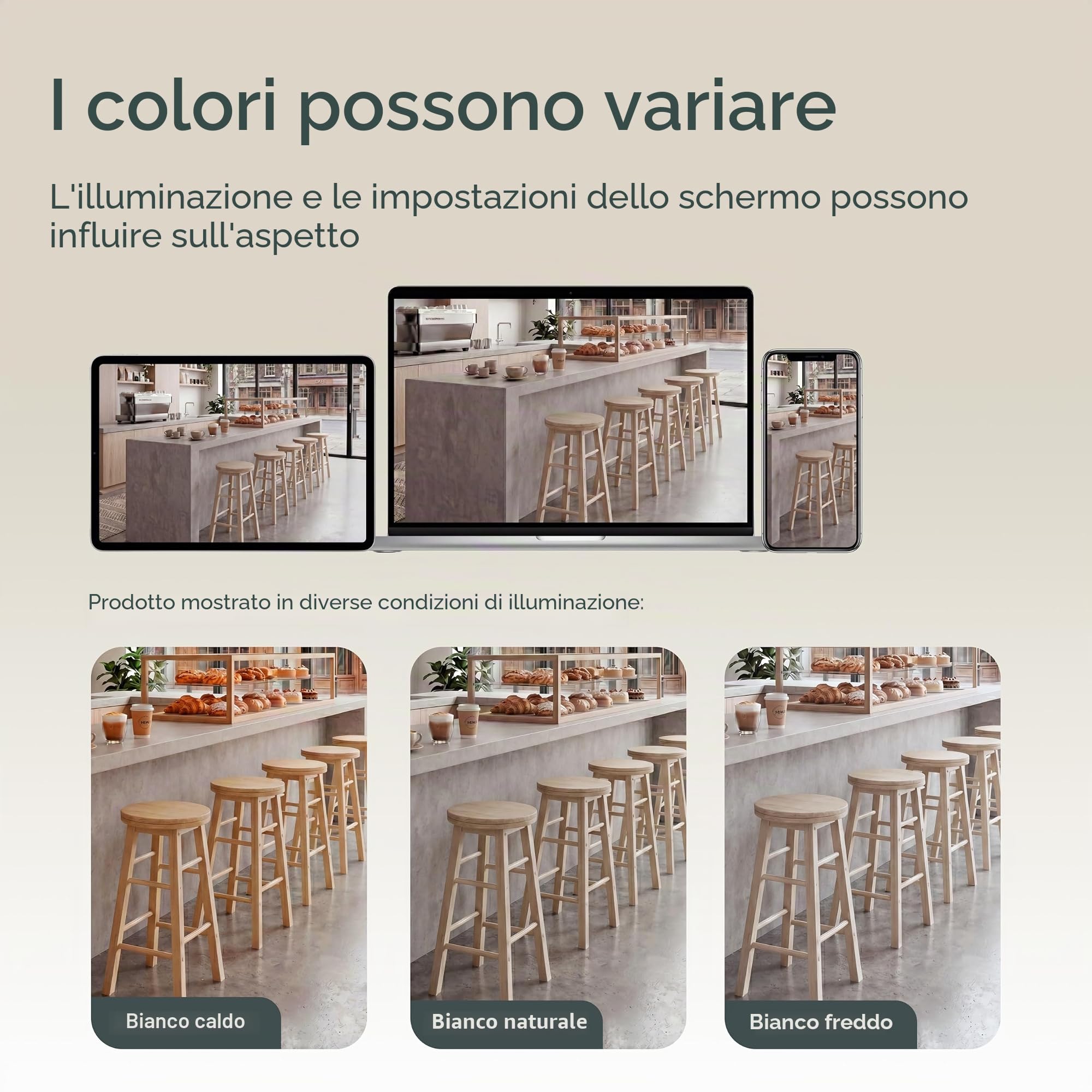 Sgabello girevole da bar in legno per la colazione