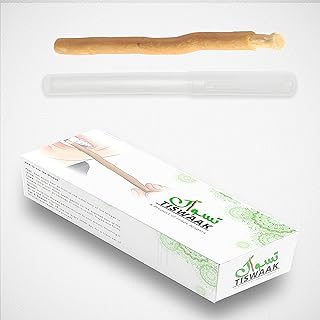 Pack of 12 Miswak Stick Natural Teeth Whitening Kit – Muslim Natural Flavored Herbal Toothbrush Miswak Sticks Vacuum Sealed with Holder for Healthy Gums, Teeth & Fresher Breath || Pack of 12