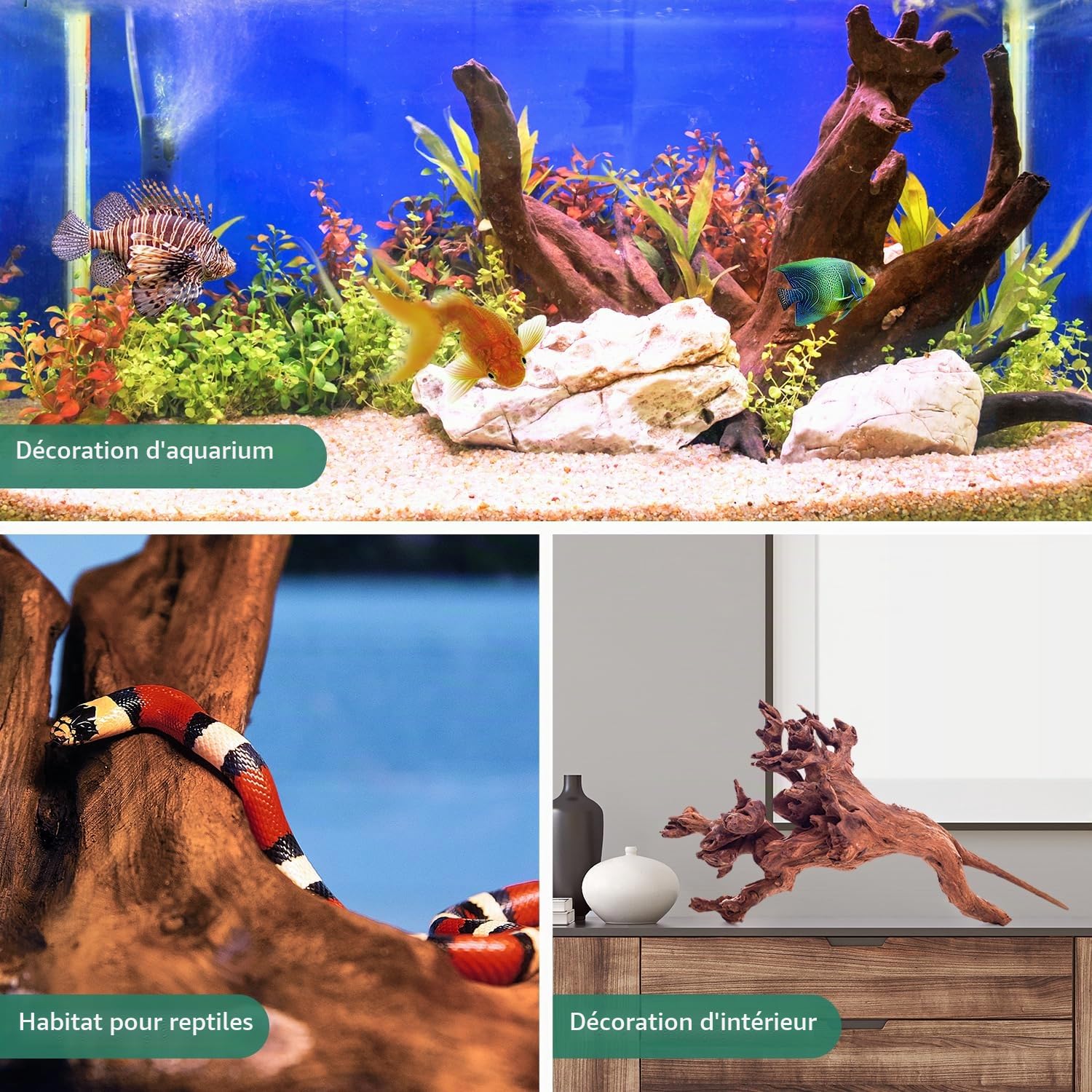 WDEFUN Lot de 2 Bois flotté de Corail Naturel pour Aquarium 254 cm de Long et 381 cm de Long Bois flotté de Grande Taille pour décoration sur Aquarium Aquarium Aquarium Aquarium Aquarium Reptiles.