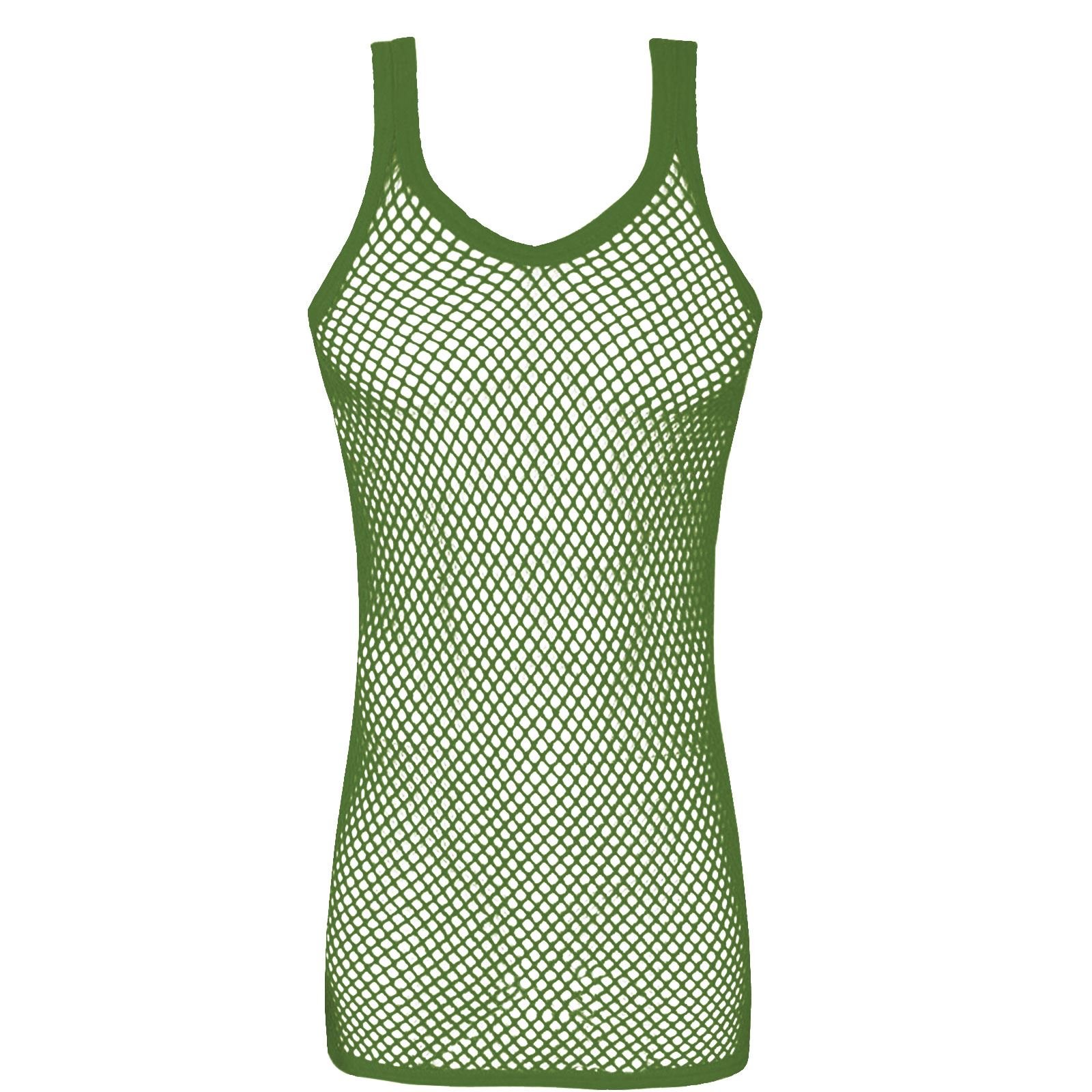 Knwer Clothing Men's Khaki String Mesh Vest Fishnet Cotton Gym Muscle Training Tank Rasta Tops Shirt[,M]