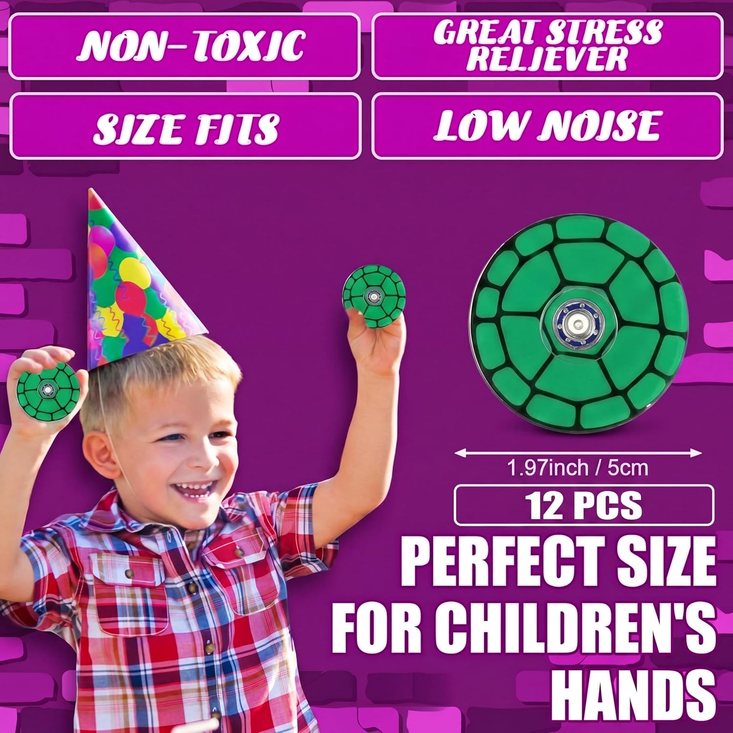 Sotiff 24 Pcs Green Turtle Fidget Spinners Bulk, Mini Fidget Toys for Kids image 2