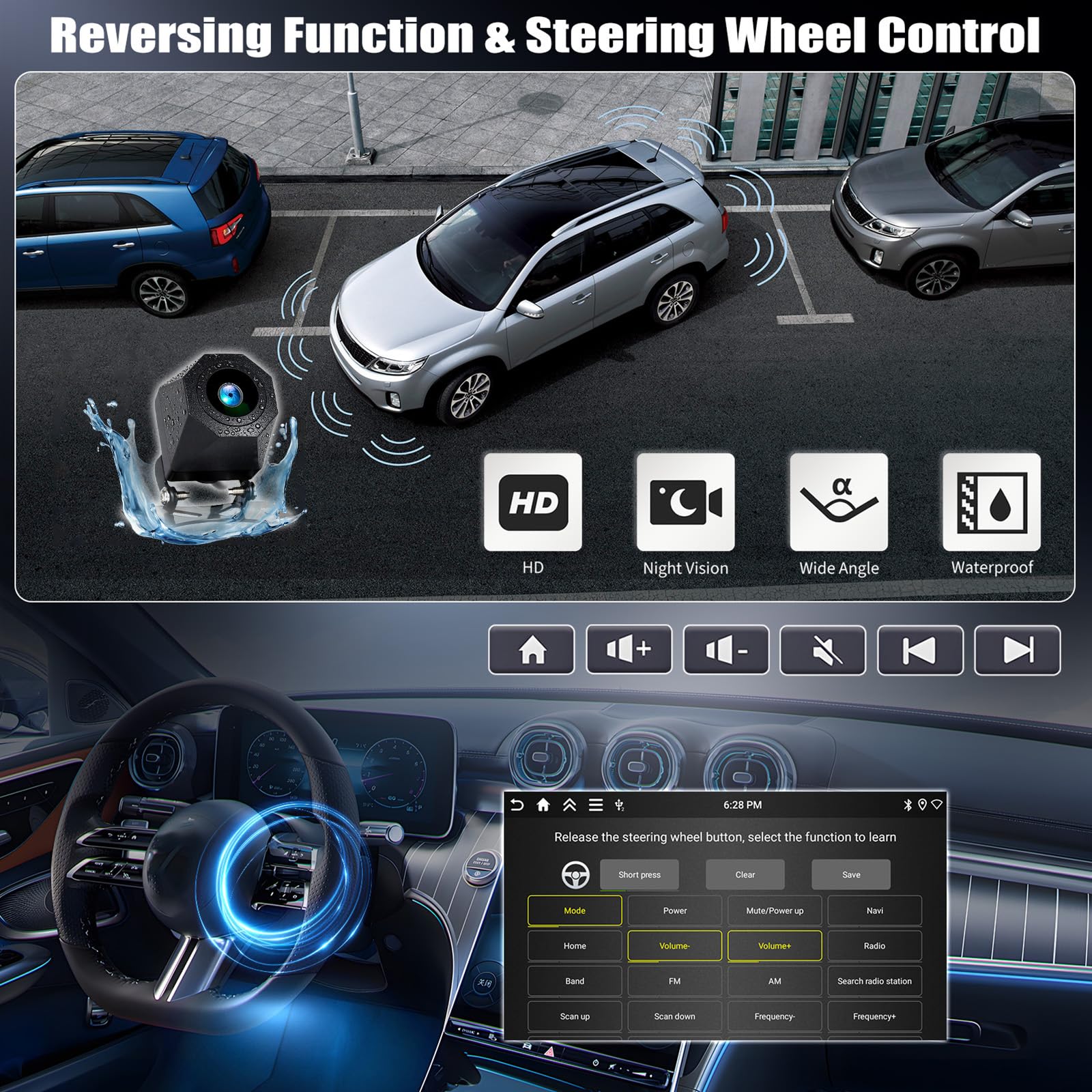4+128G Android 15 CAMECHO Autoradio para Nissan Juke J15 2010-2019/YF15 Infiniti ESQ 2011-2017, Radio 9 Pulgadas con Bluetooth GPS WiFi Inalámbrico Carplay Android Auto FM RDS + Cámara Trasera