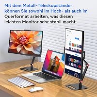 Jhcztrk 14 Inch Touchscreen Hordozható Monitor 1200P FHD IPS HDR Ultraslim  2