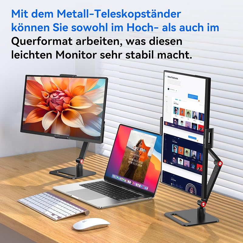 Jhcztrk 14 Inch Touchscreen Hordozható Monitor 1200P FHD IPS HDR Ultraslim