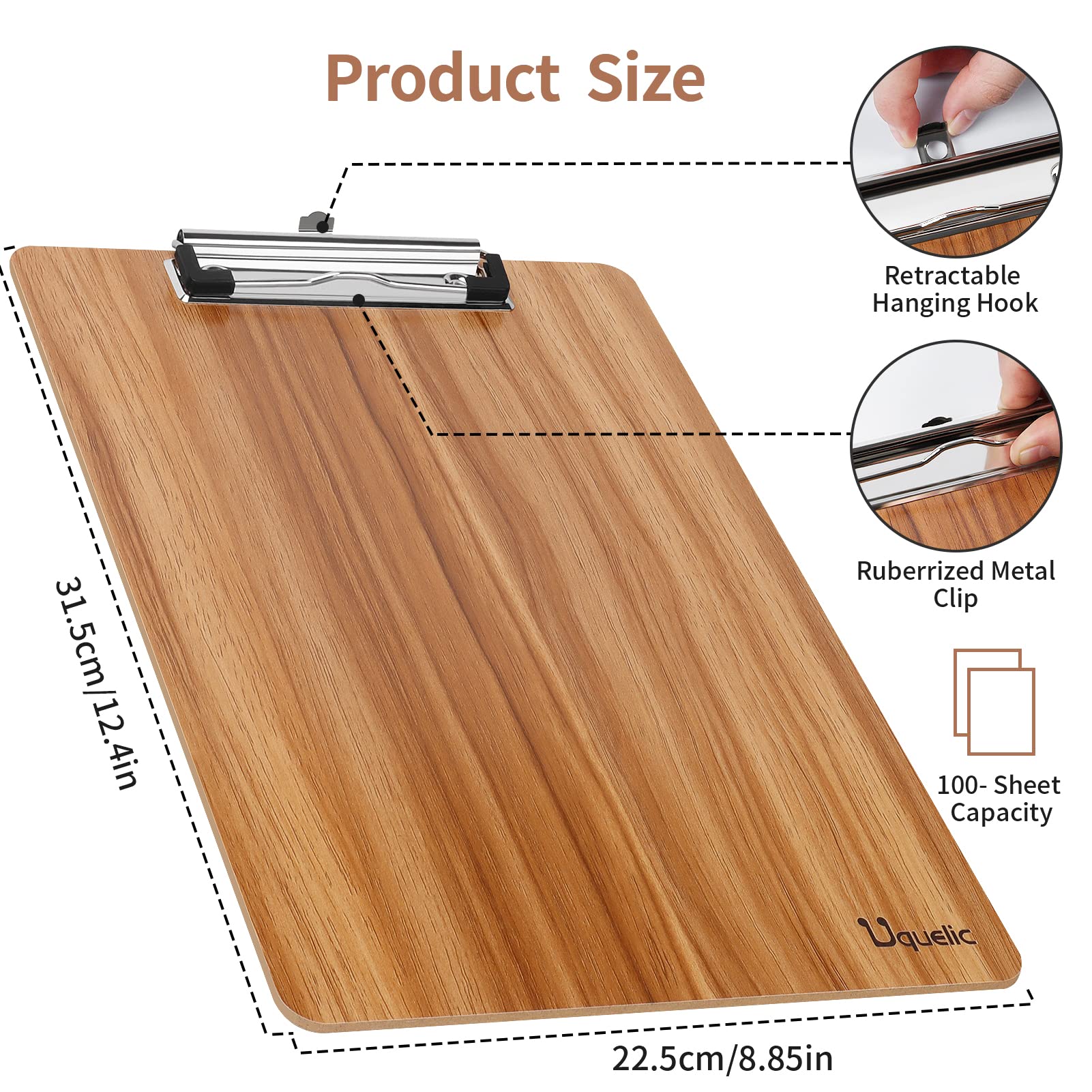 4 Portablocco Legno A5 Con Clip - Tavolette Per Appunti - Leggere E Pratiche Per Ufficio E Scuola - Foto 12