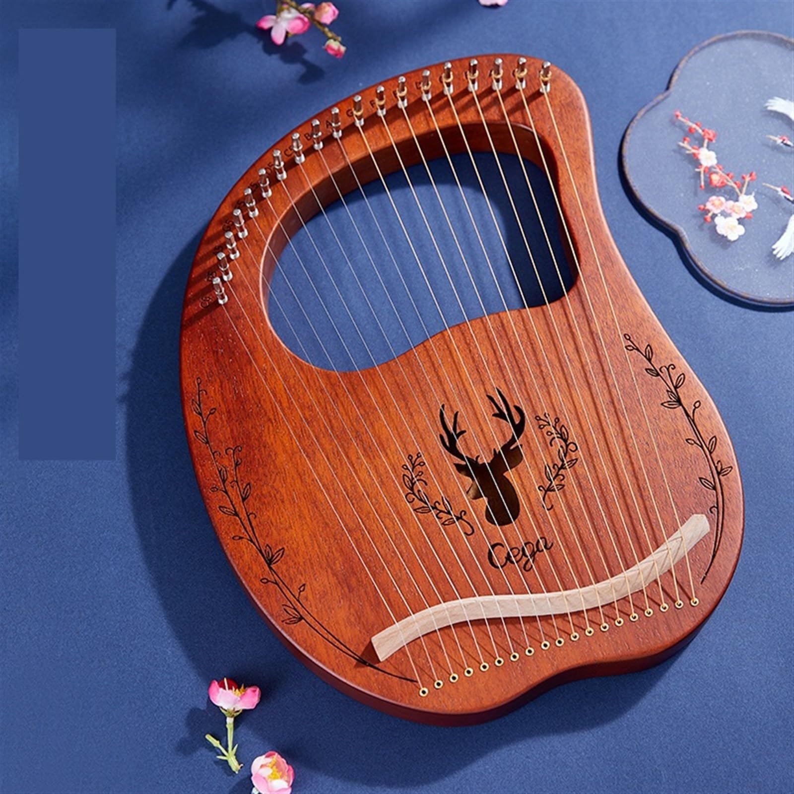 ライアーハープ Amazon | ハープ 19弦 ライアー ハープ 木製 竪琴 マホガニーウッド