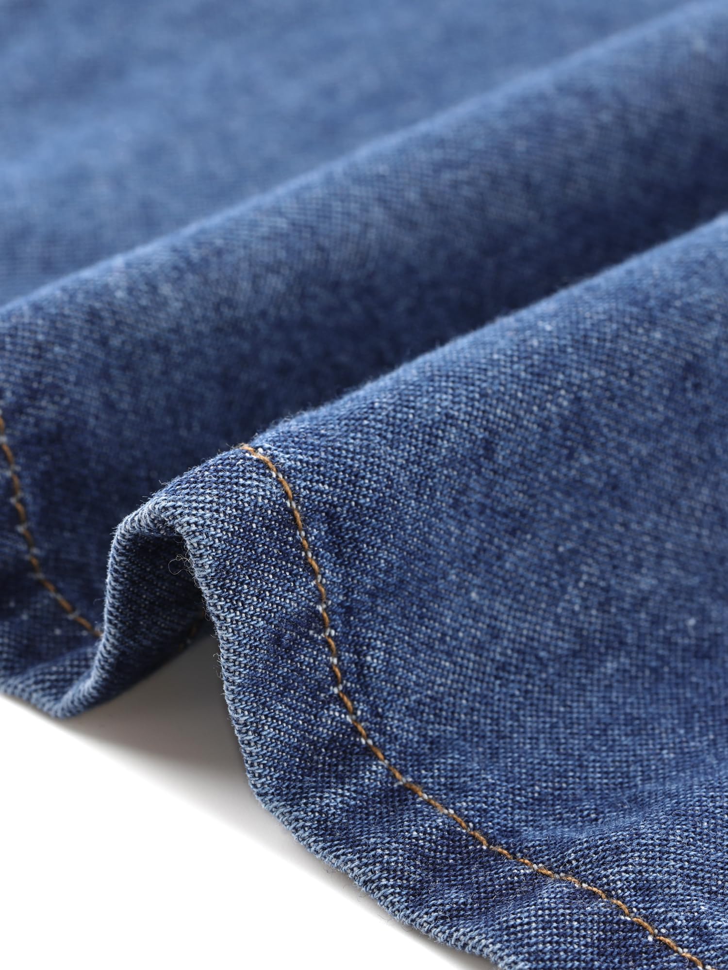 Allegra K Donna Abiti in Denim Jeans Leggeri, Abiti con Scollo all'Americana e Bottoni