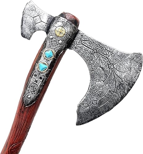 Miniatura 3 de Blazing Steel Marca 36.5 "Medieval Dios Guerra Hacha PU Espuma Cosplay Traje Fiesta Prop 11 réplica