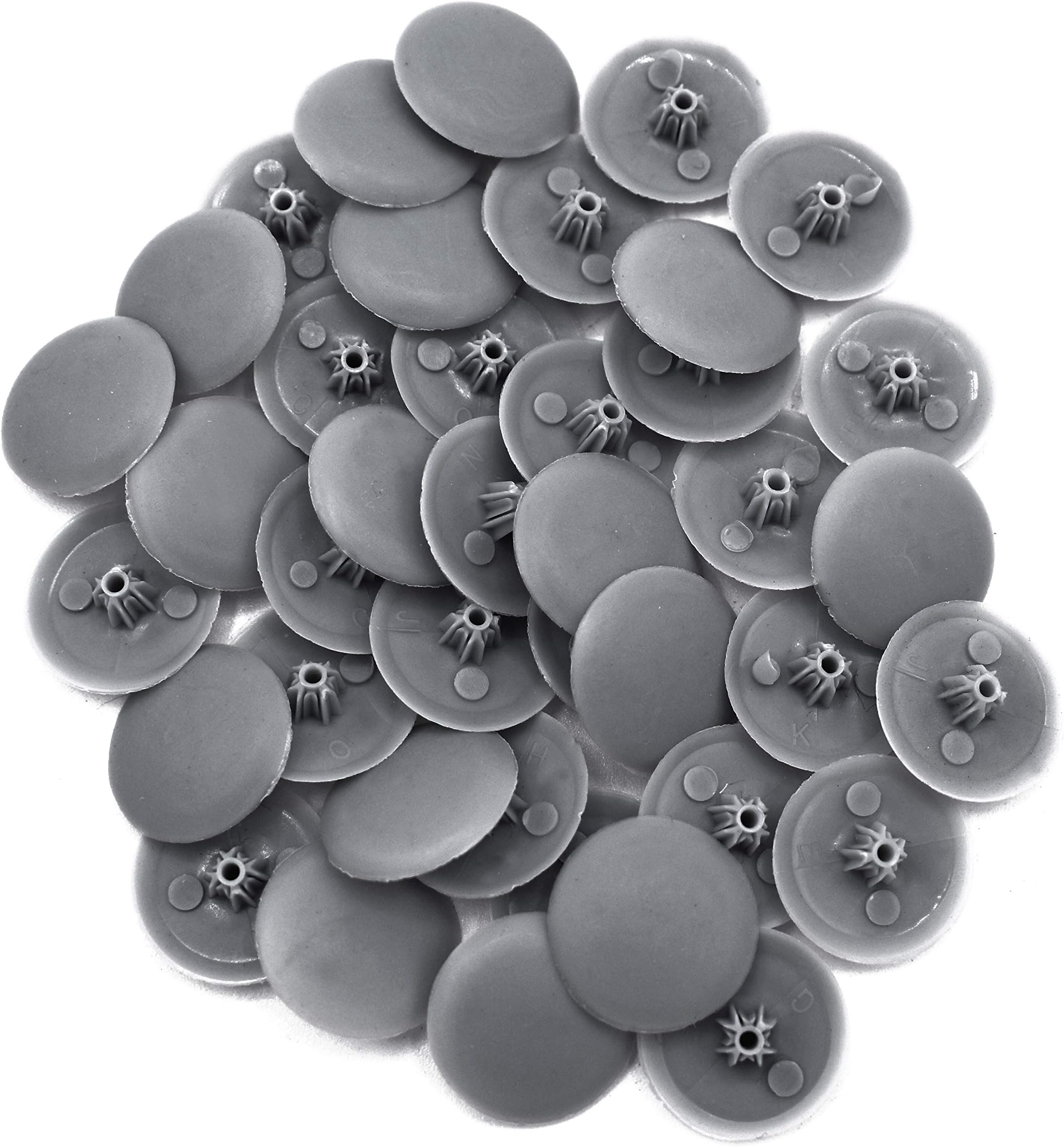 Snap-On Bifix Cover Caps to Use with Phillips Ph2 & Pozidrive Pz2 Pozi Screws - Pack of 50 Biffix Covers : Charcoal Grey