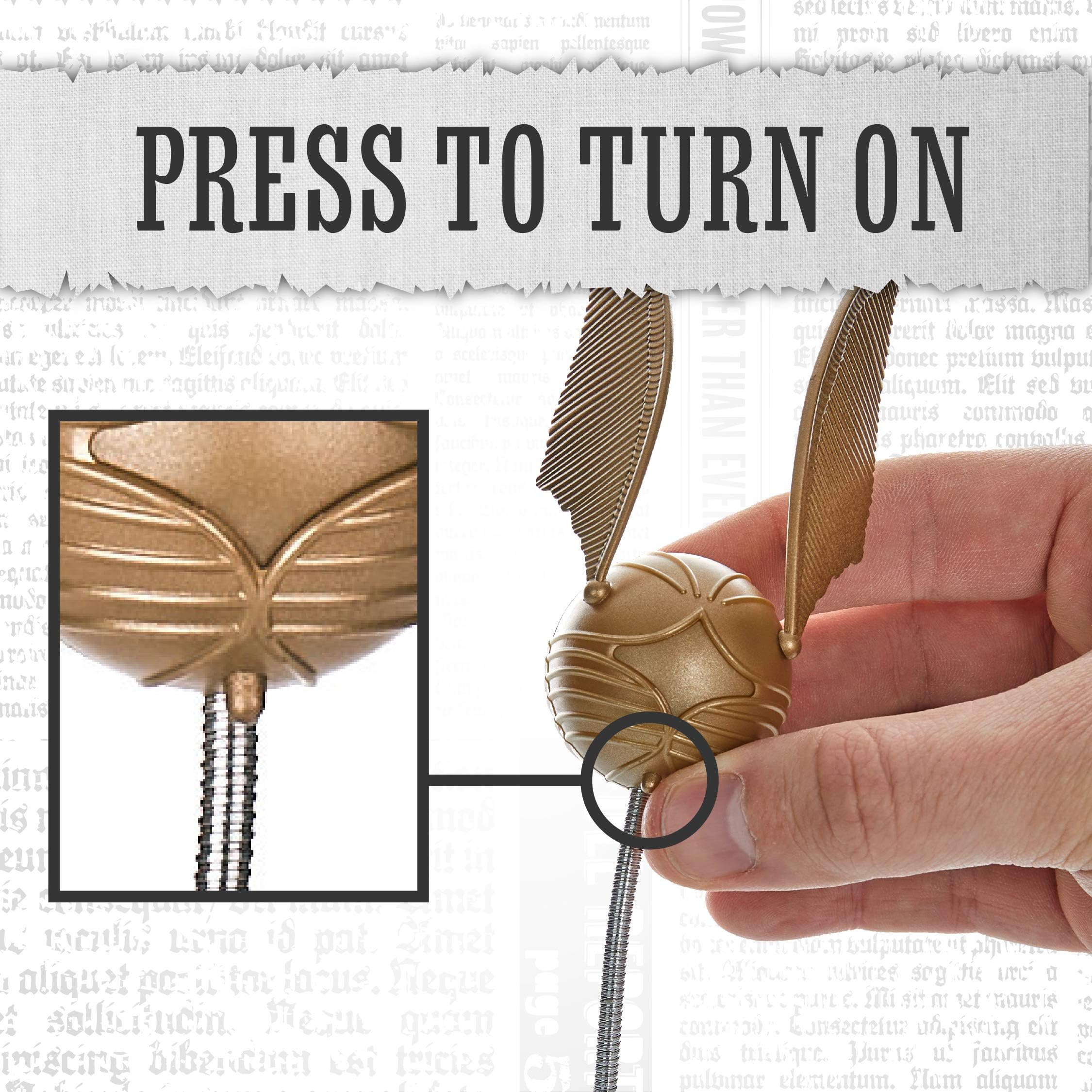 Luz de lectura de la snitch dorada de Harry Potter, clip para libro con 3 niveles de brillo