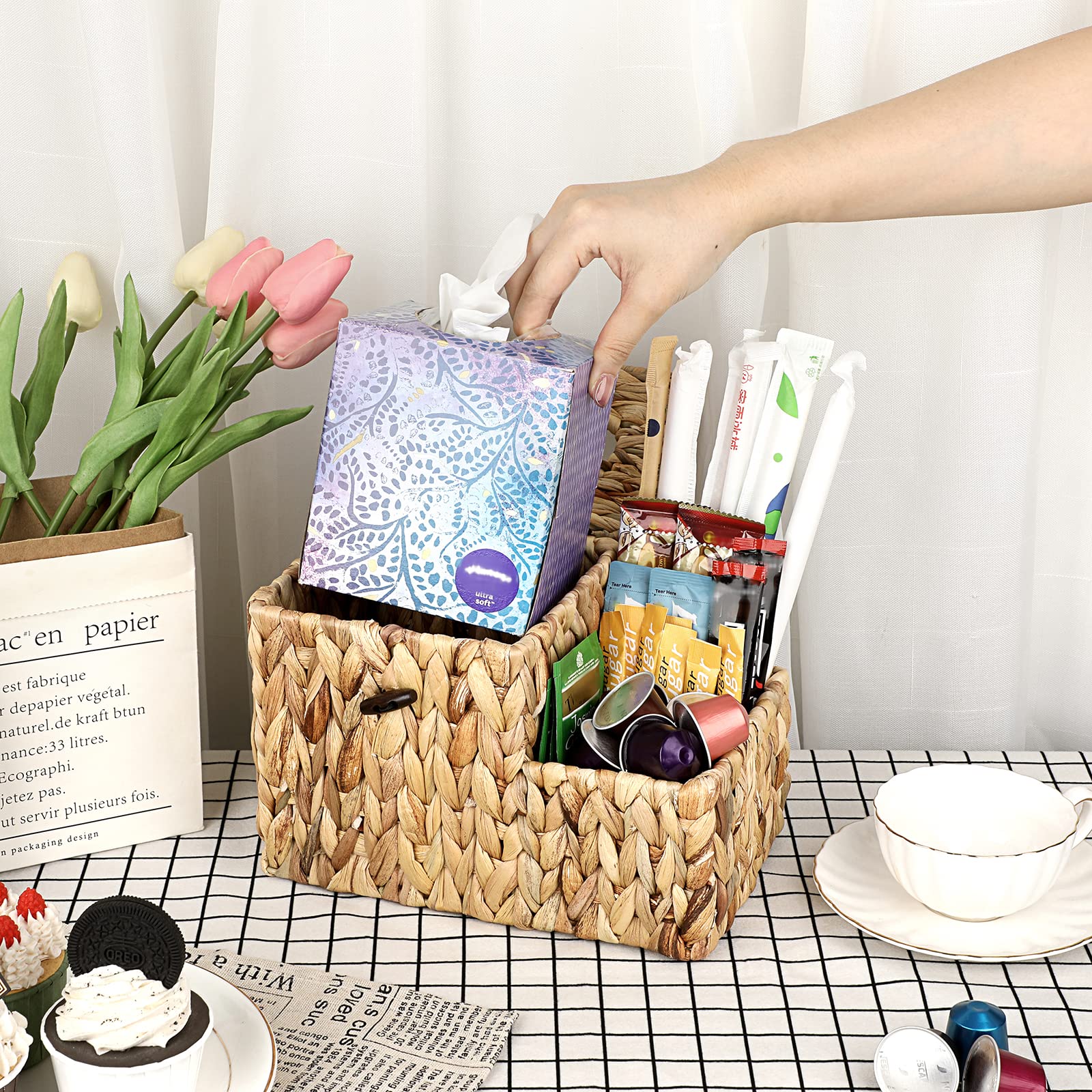 Wasserhyazinthe Taschentuchbox - Naturmaterial Deko-Organizer Für Wohnzimmer