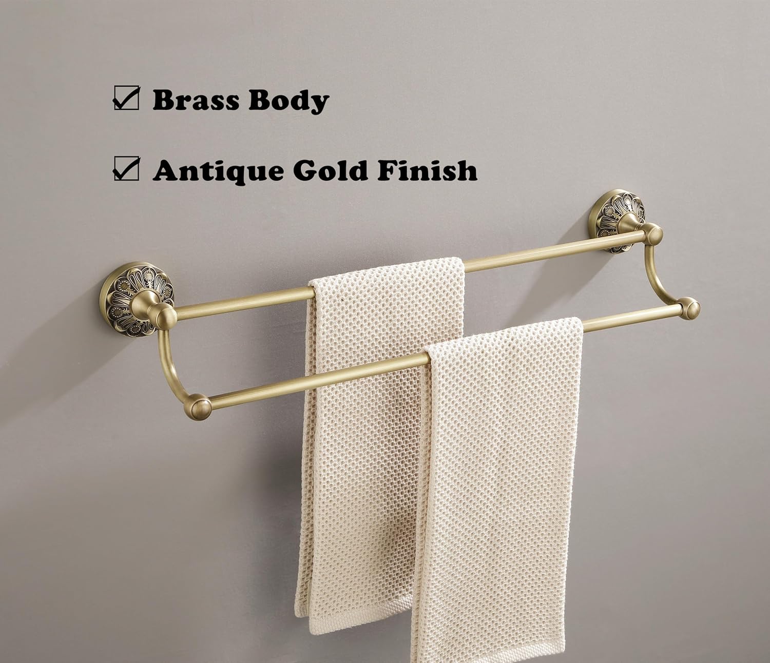 アンティーク ドールハウス 壁掛けフック タオル掛け ラック 真鍮