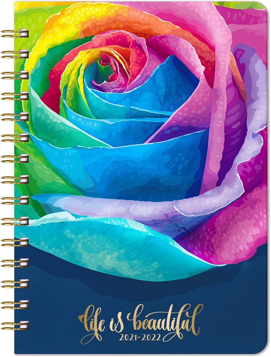 2021-2022 Planner - 2021-2022 Weekly & Monthly Planner with Rose Hard Cover, JULY 2021 -JUNE 2022, 6.4'' x 8.5'', Inner Pocket, Elastic Closure, 12 Monthly Tabs, Strong Twin-Wire Binding, Love and Beauty for You