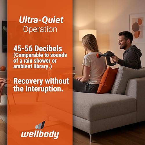 Miniatura 6 de Wellbody Masajeador de percusión de tejido profundo con tecnología de bola de calor, 3 opciones de velocidad, pistola de masaje portátil de mano