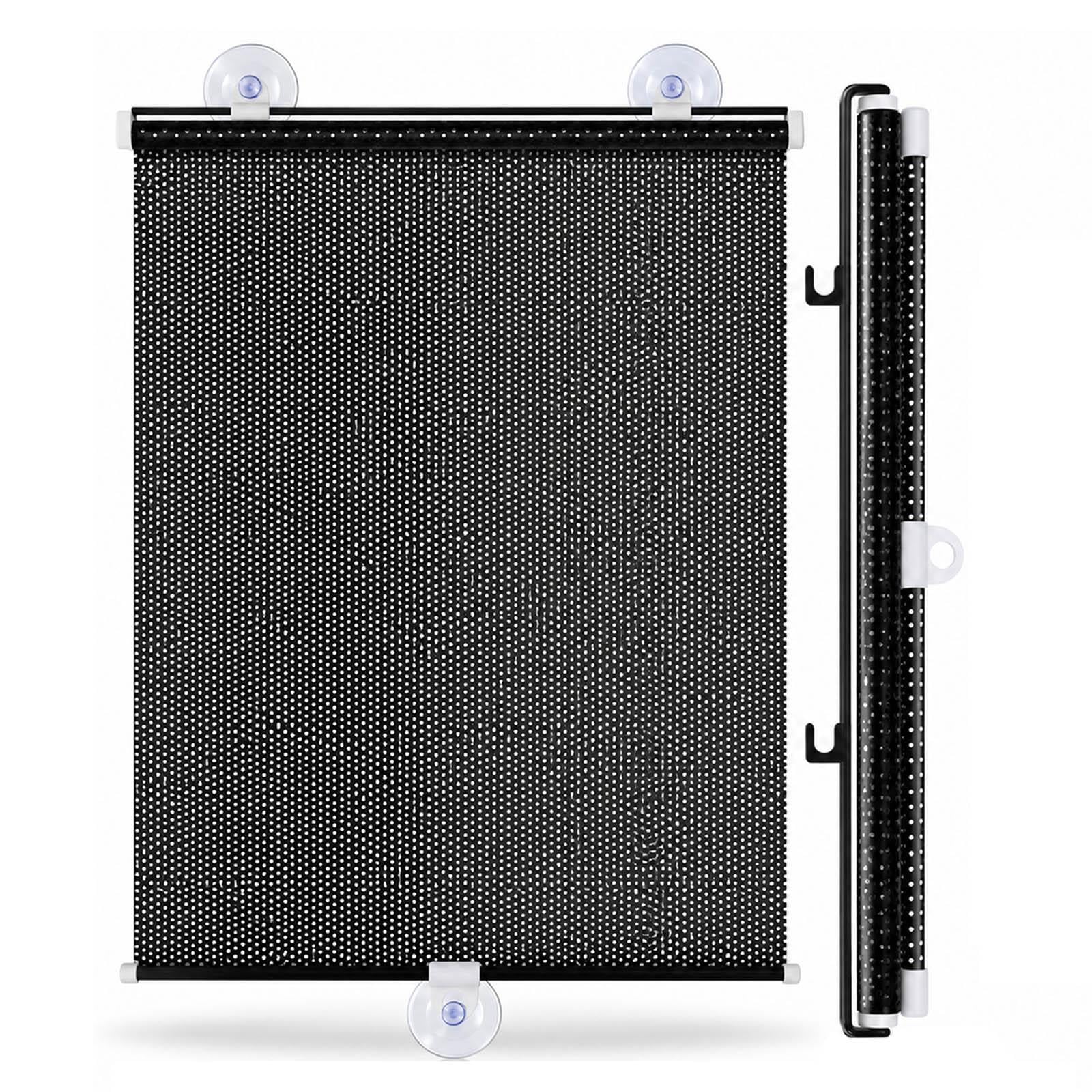 Store Temporaire Fenêtre Locataire, Réduction Lumière 80%, Enrouleur sans Perçage 3 Ventouses, Amovible, Appartement Bureau Chambre Camping-Car Voiture Porte Vitrée(W 70 x 120 cm)