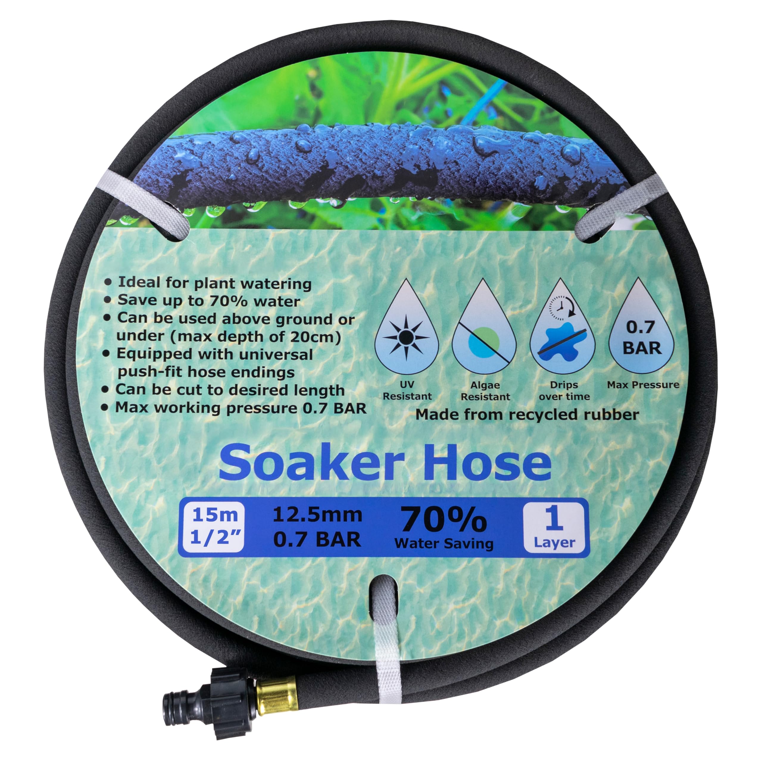 Porous Pipe Garden Automatic Watering Dripping Irrigation,7.5m-200m Coils,Low Water Use Seep Hose,Vegetable Soaker Hose (15m)