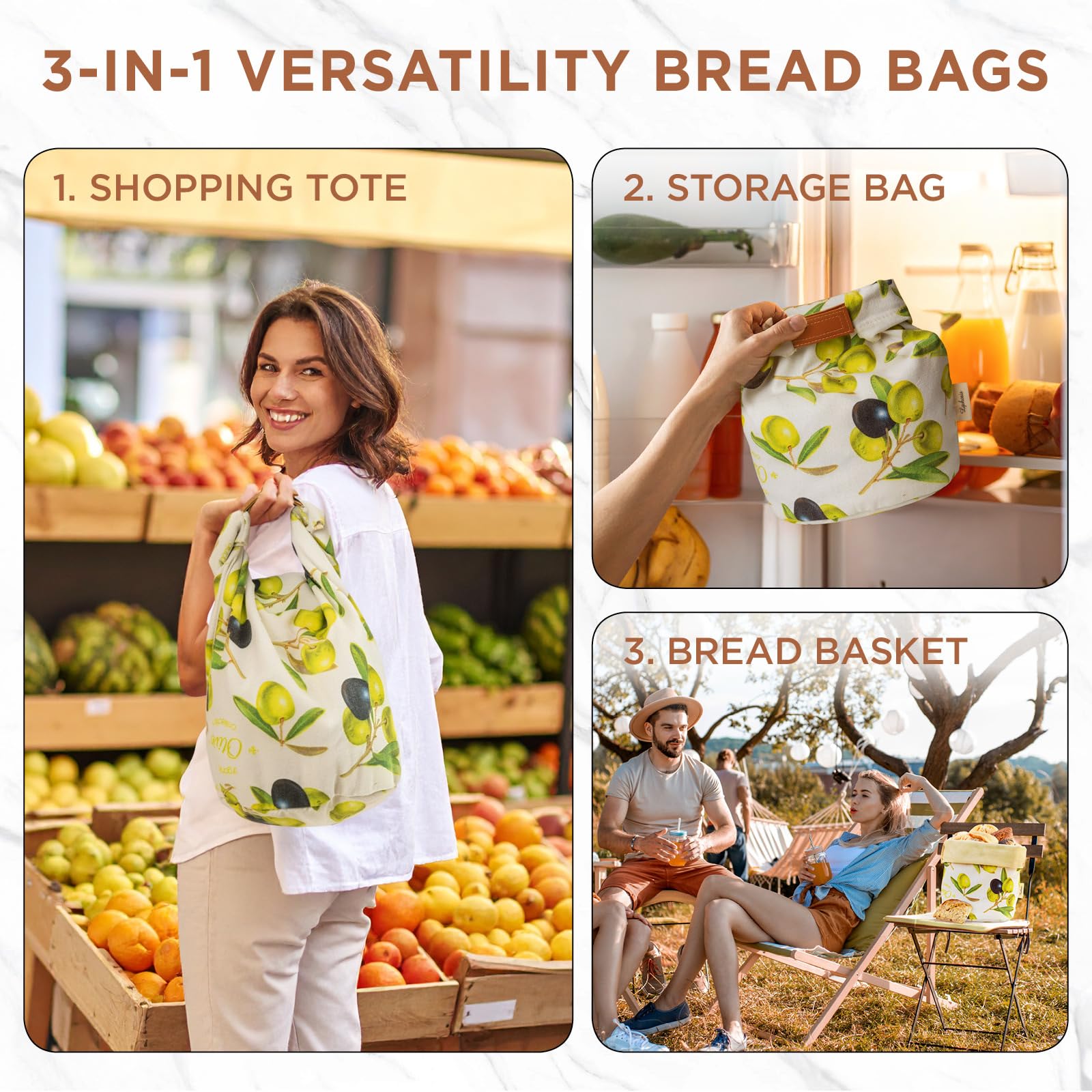Lot de 1 sac à pain en cire d'abeille pour levain, sacs à pain faits maison réutilisables en lin et coton avec joint en cuir, sac de rangement au levain pour offrir